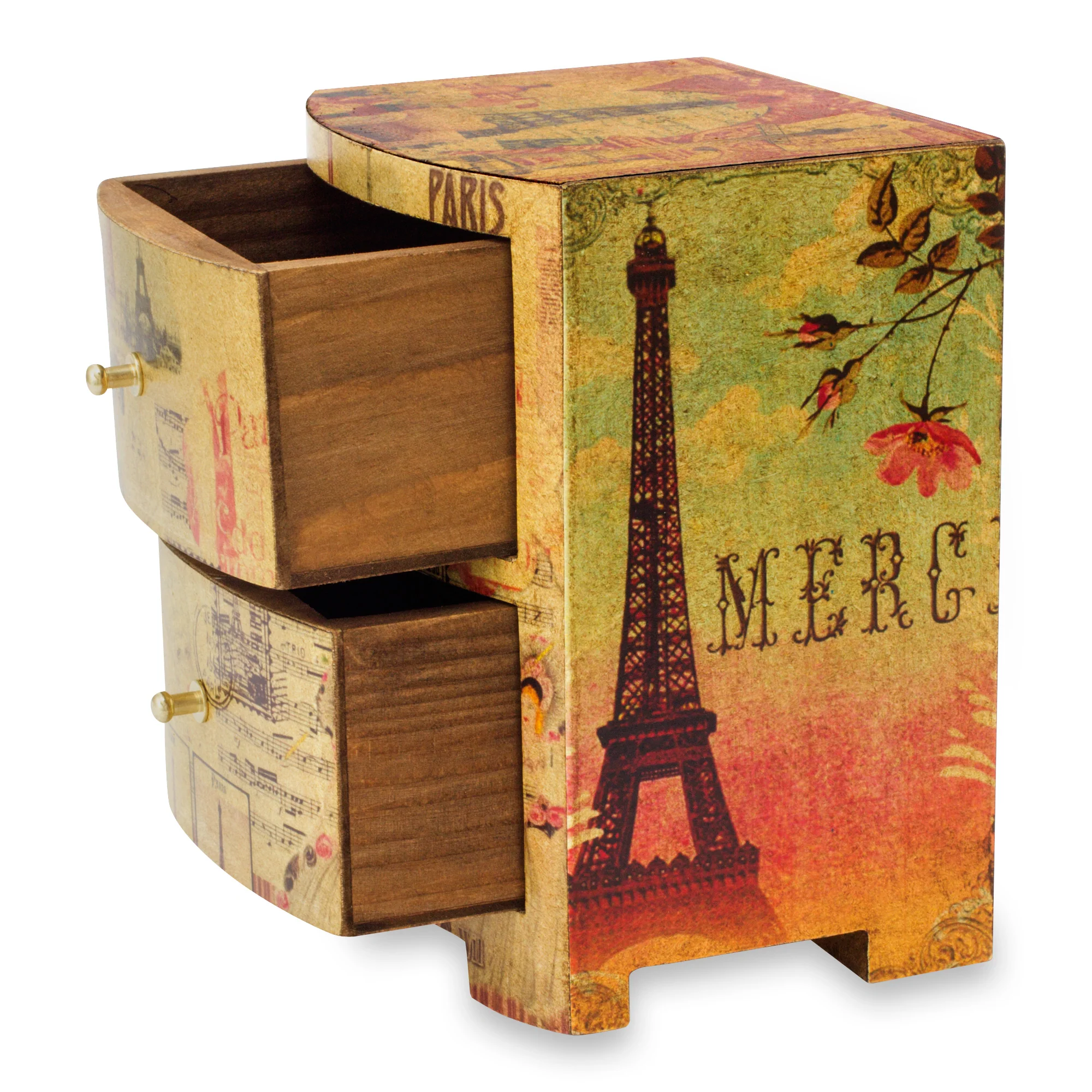 Carlota's Secret Artisan Crafted Wood Decoupage Jewelry Chest - Image 4