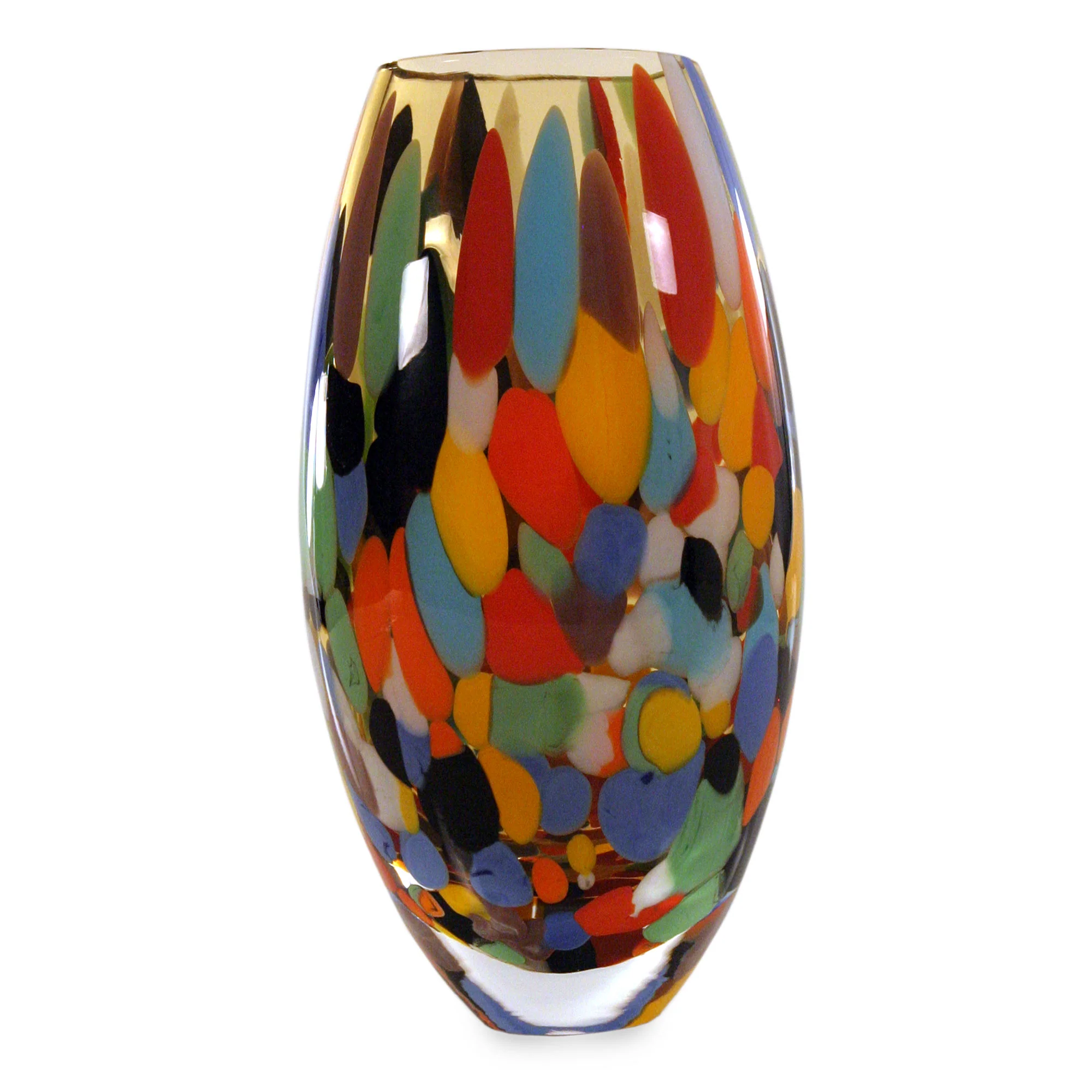 Carnival Confetti Unique Murano Inspired Glass Vase (11 inch) - Image 2