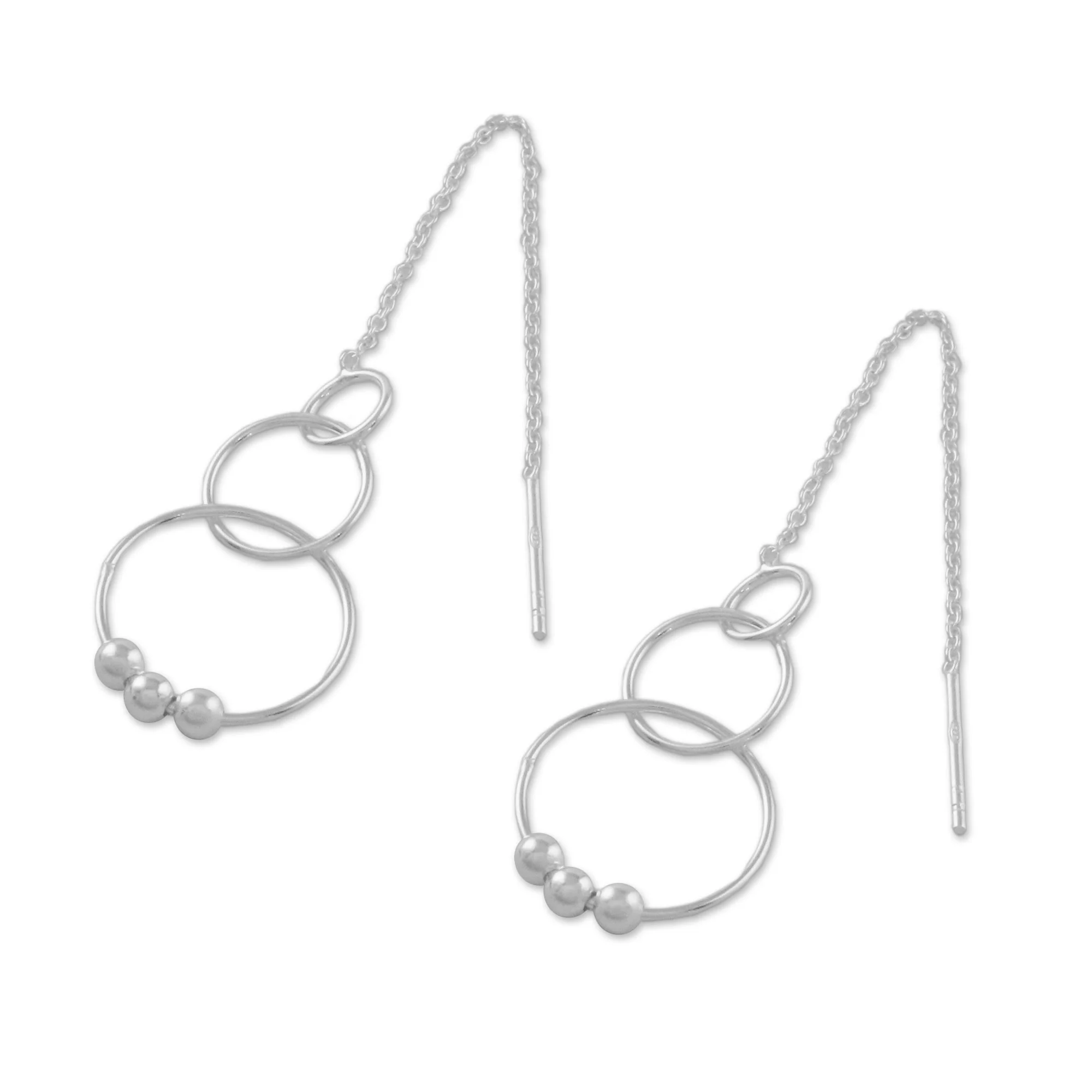 Cascading Circles Sterling Silver Cascading Circles Threader Earrings - Image 4