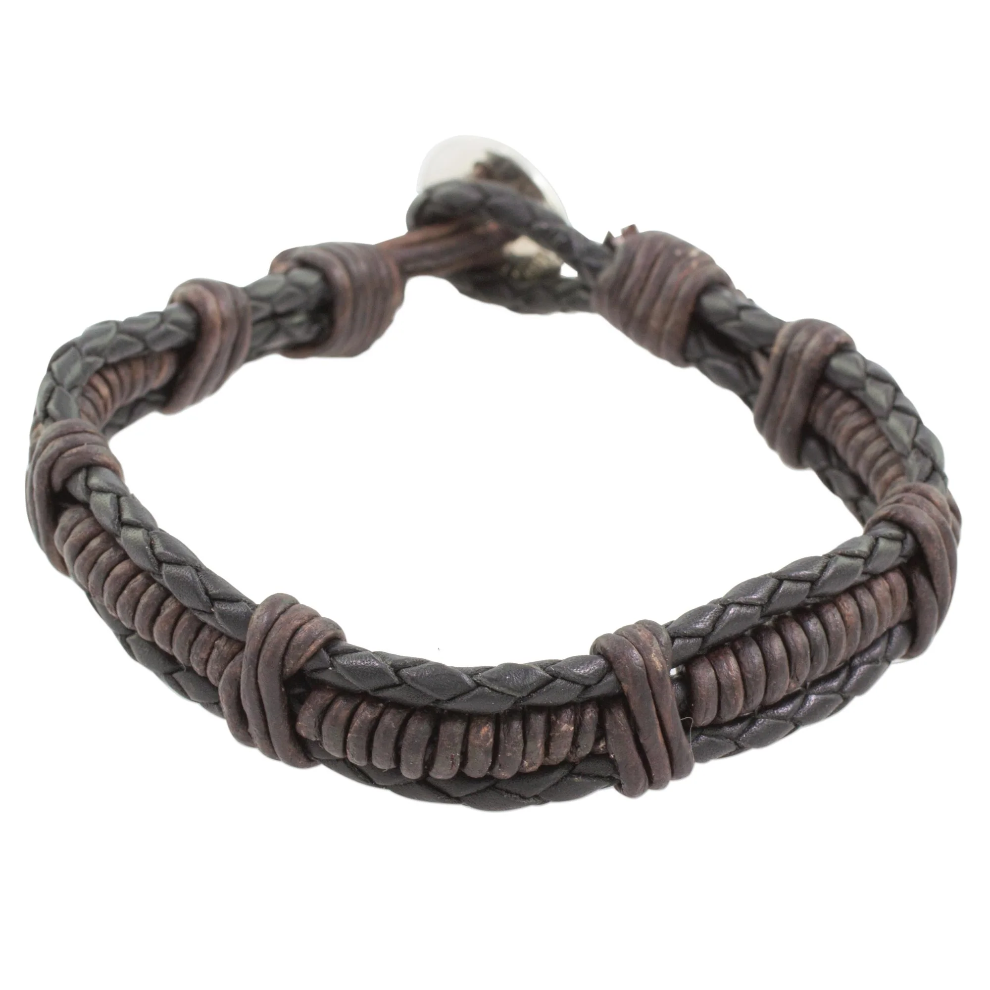 Casual Style Leather Braided Bracelet - Image 2