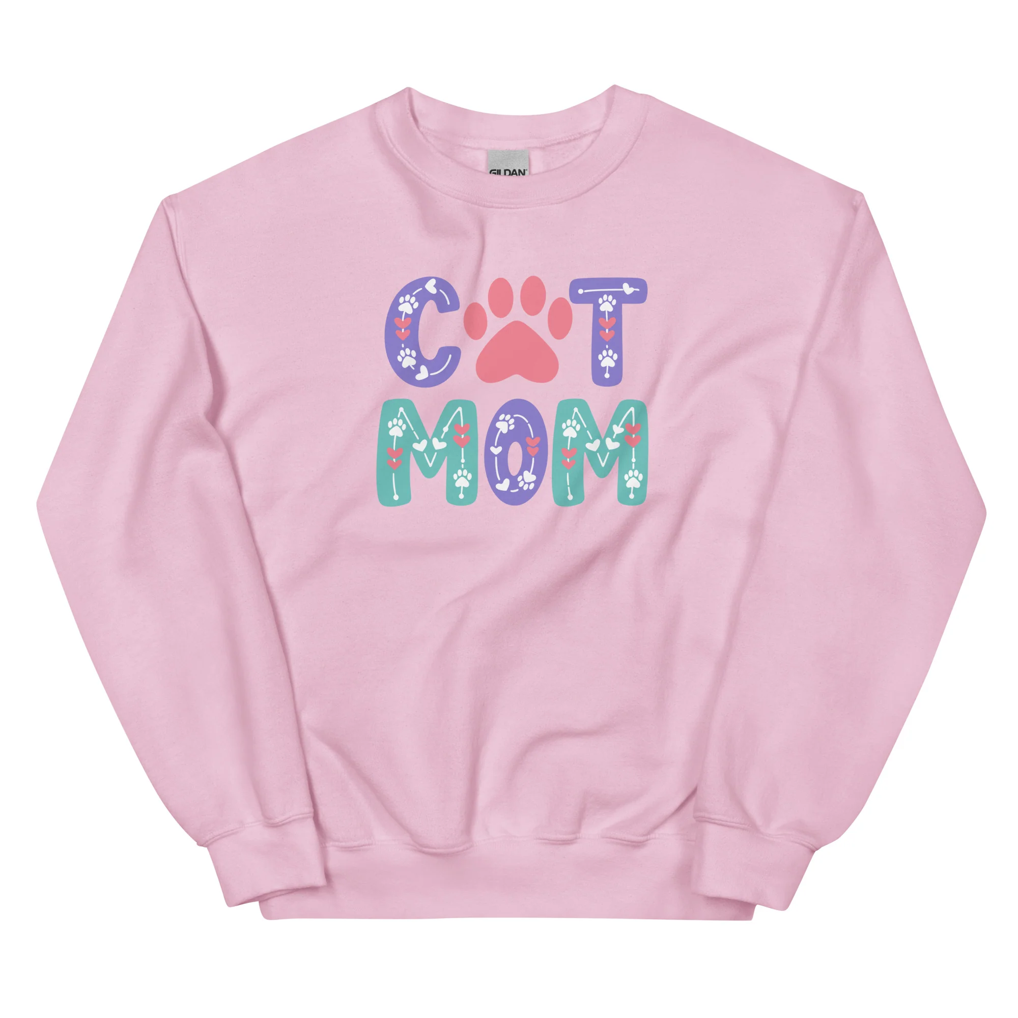 Cat Mom Pastel Vibes Crewneck Sweatshirt - Image 5