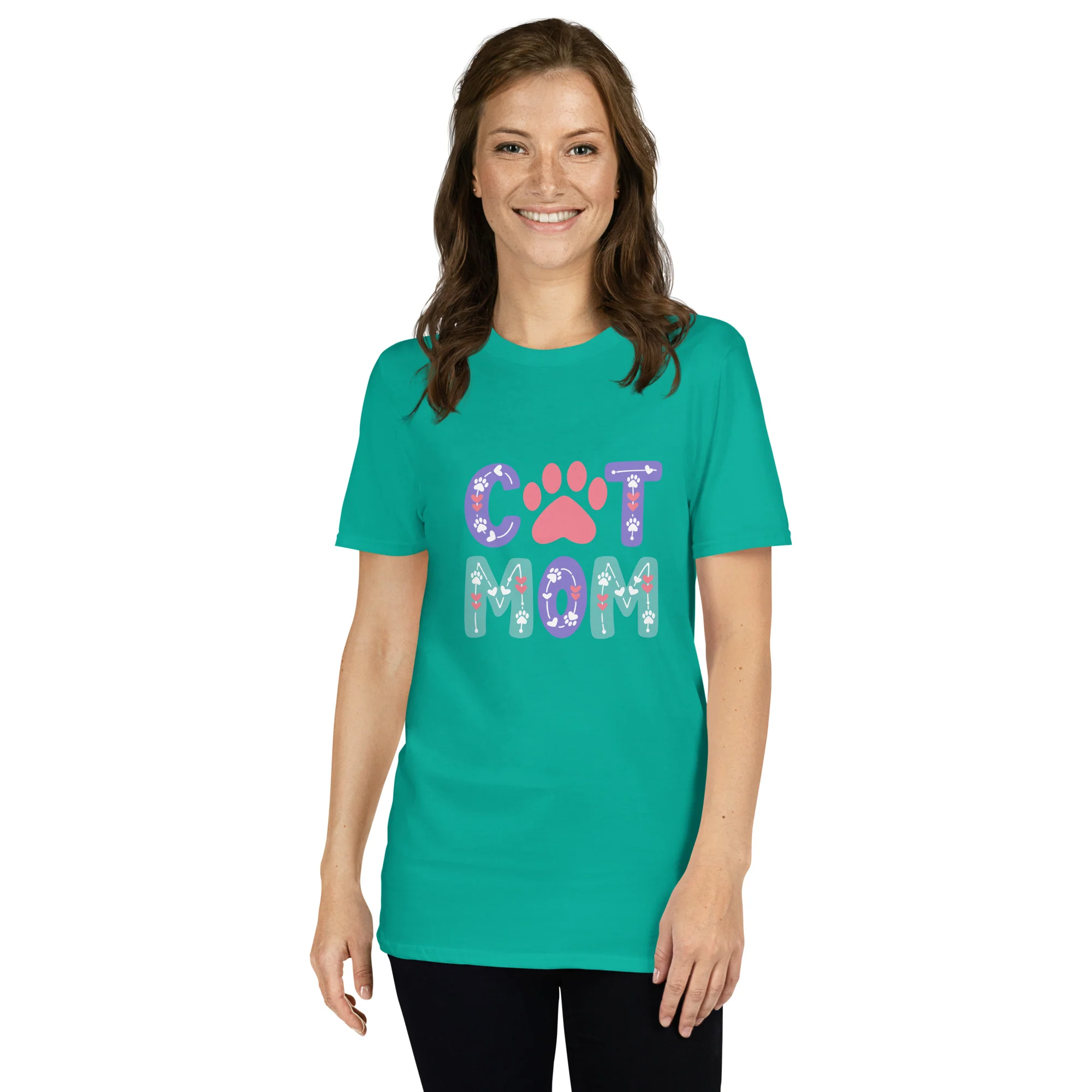 Cat Mom Pastel Vibes T-Shirt - Image 2