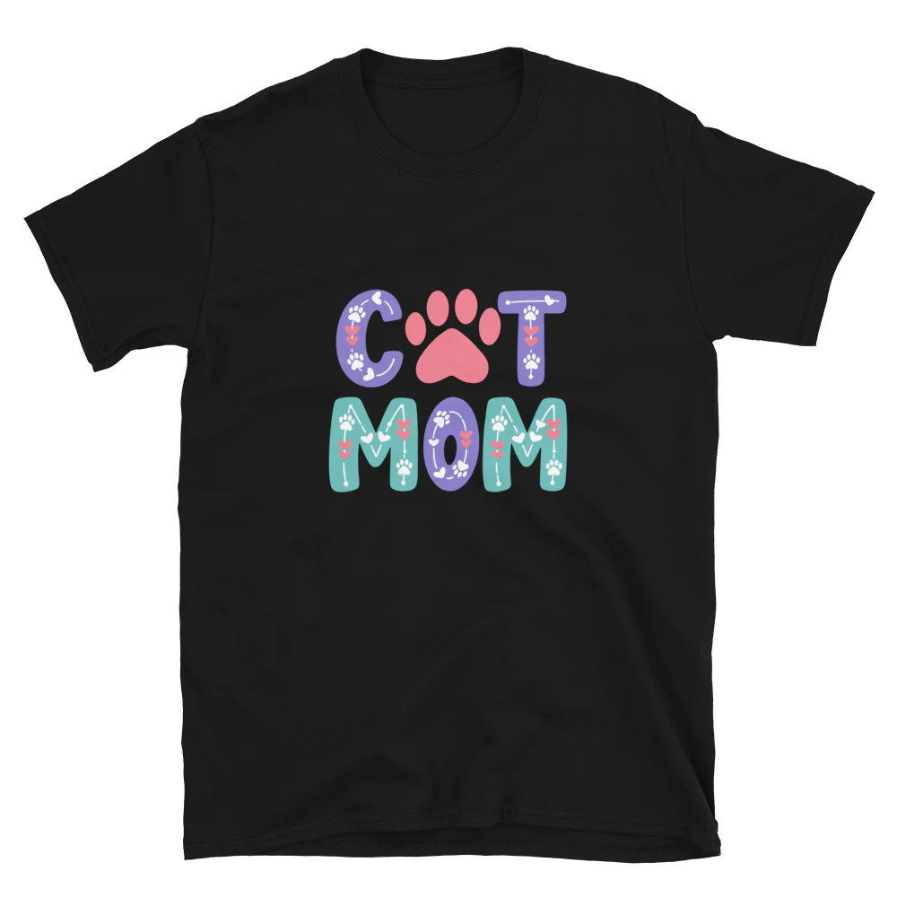 Cat Mom Pastel Vibes T-Shirt - Image 3