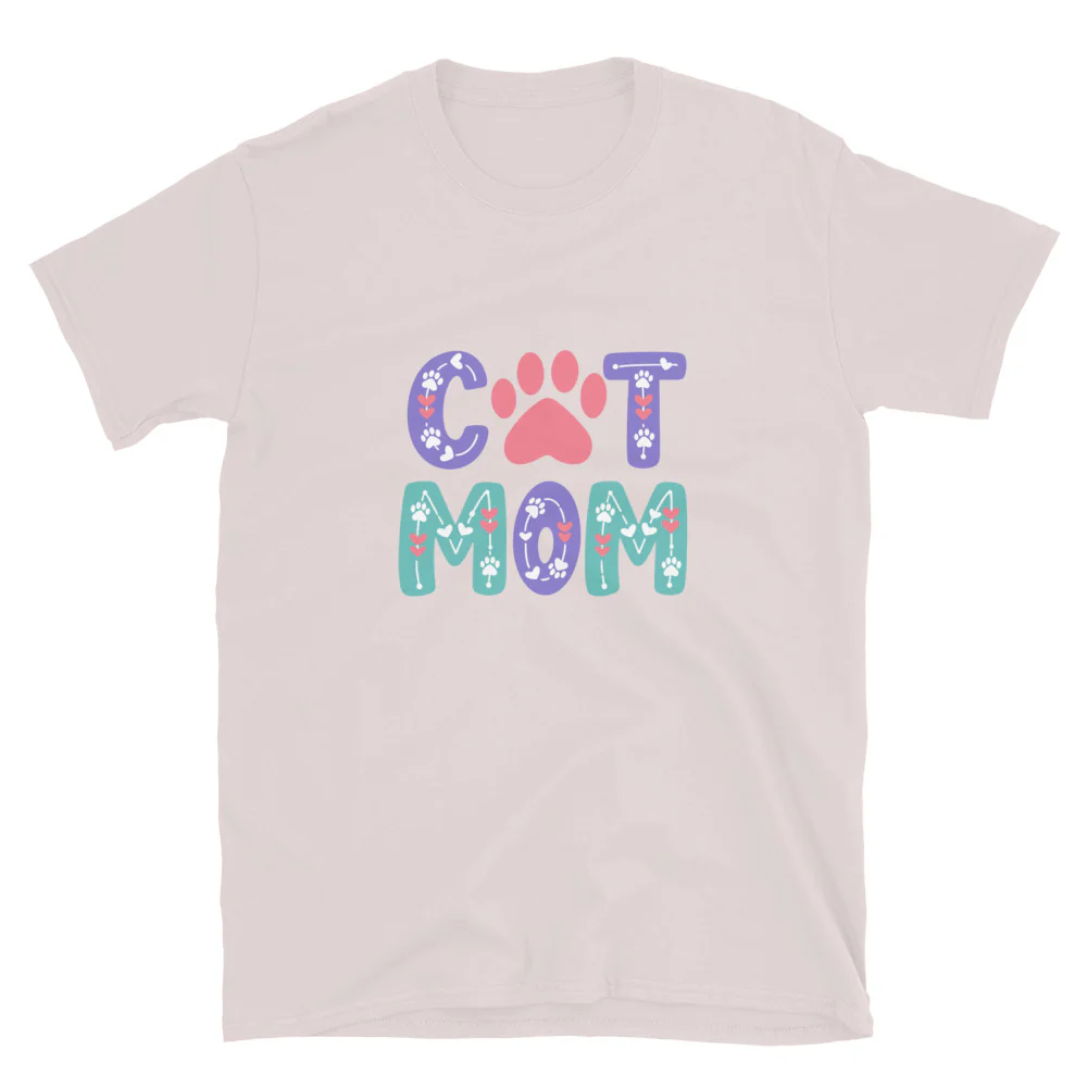 Cat Mom Pastel Vibes T-Shirt - Image 6