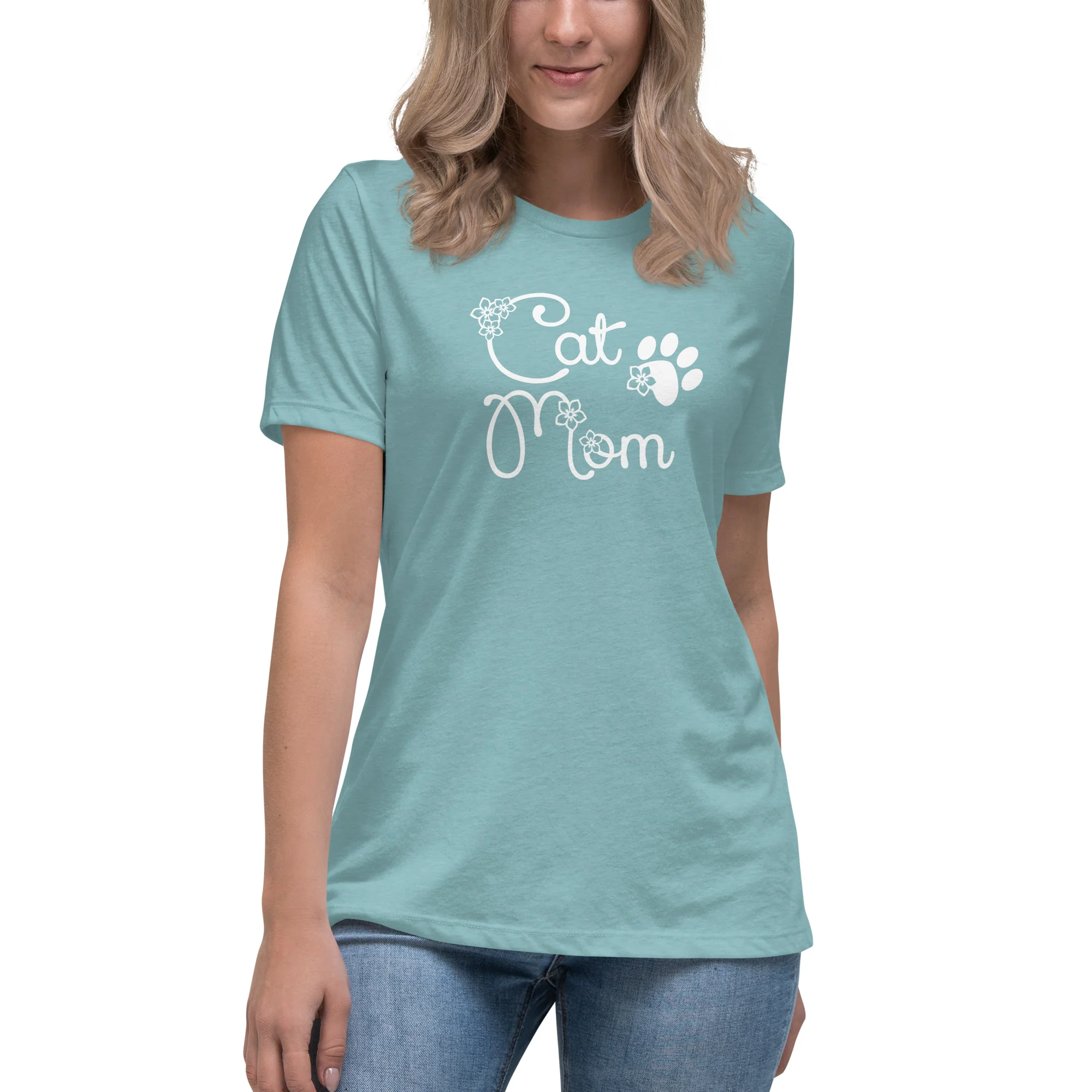 Cat Mom Relaxed T-Shirt - Image 2