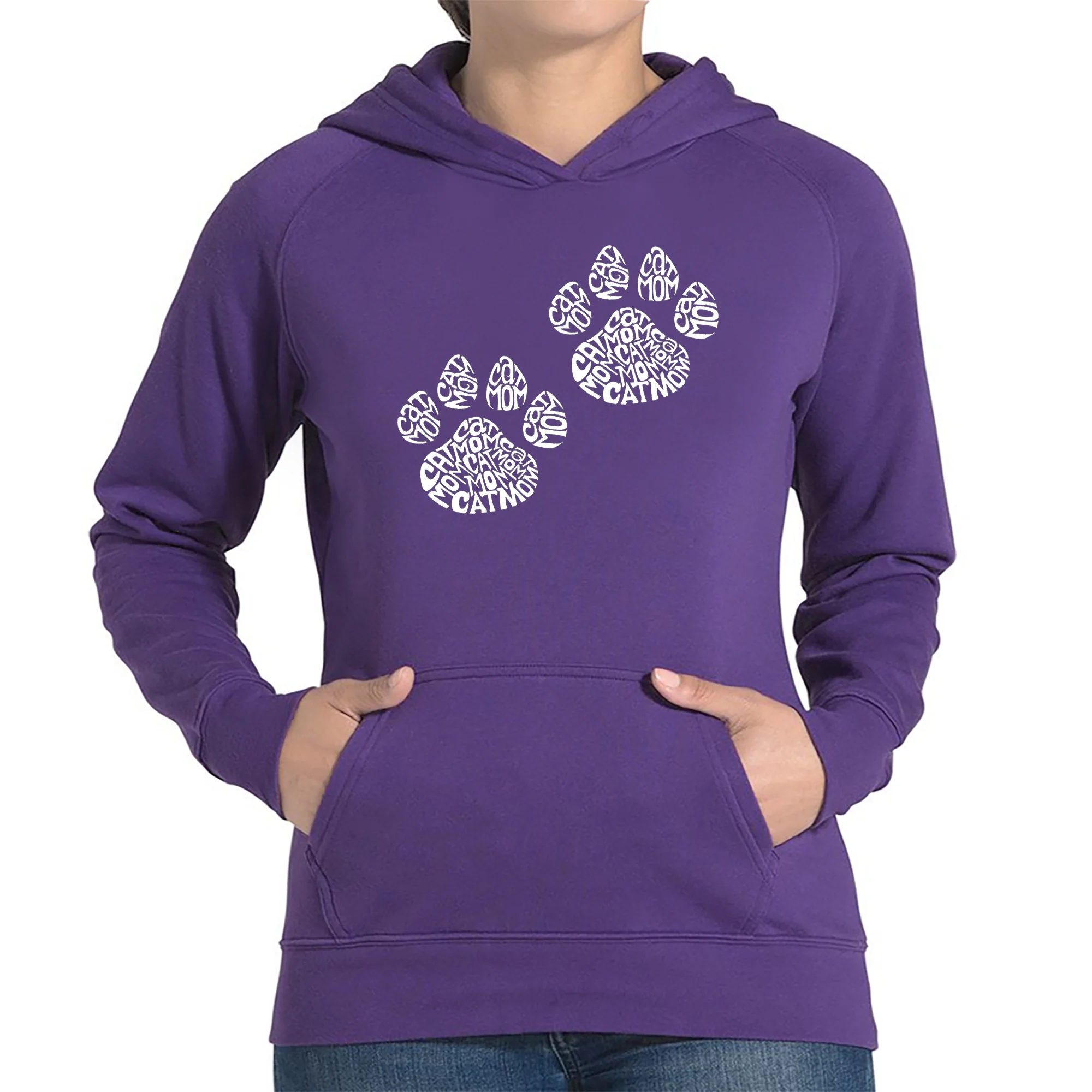 Cat Mom  - Women's Word Art Hooded Sweatshirt - Image 2