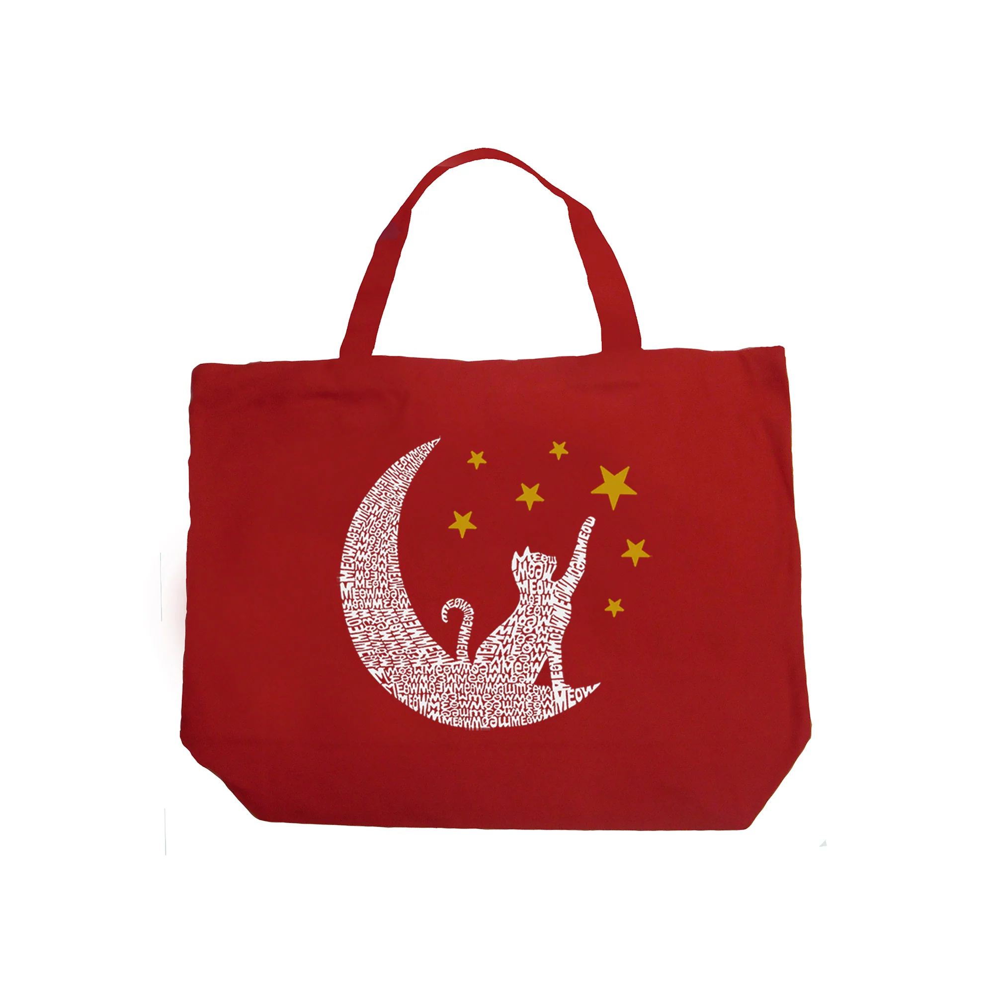 Cat Moon - Large Word Art Tote Bag - Image 2