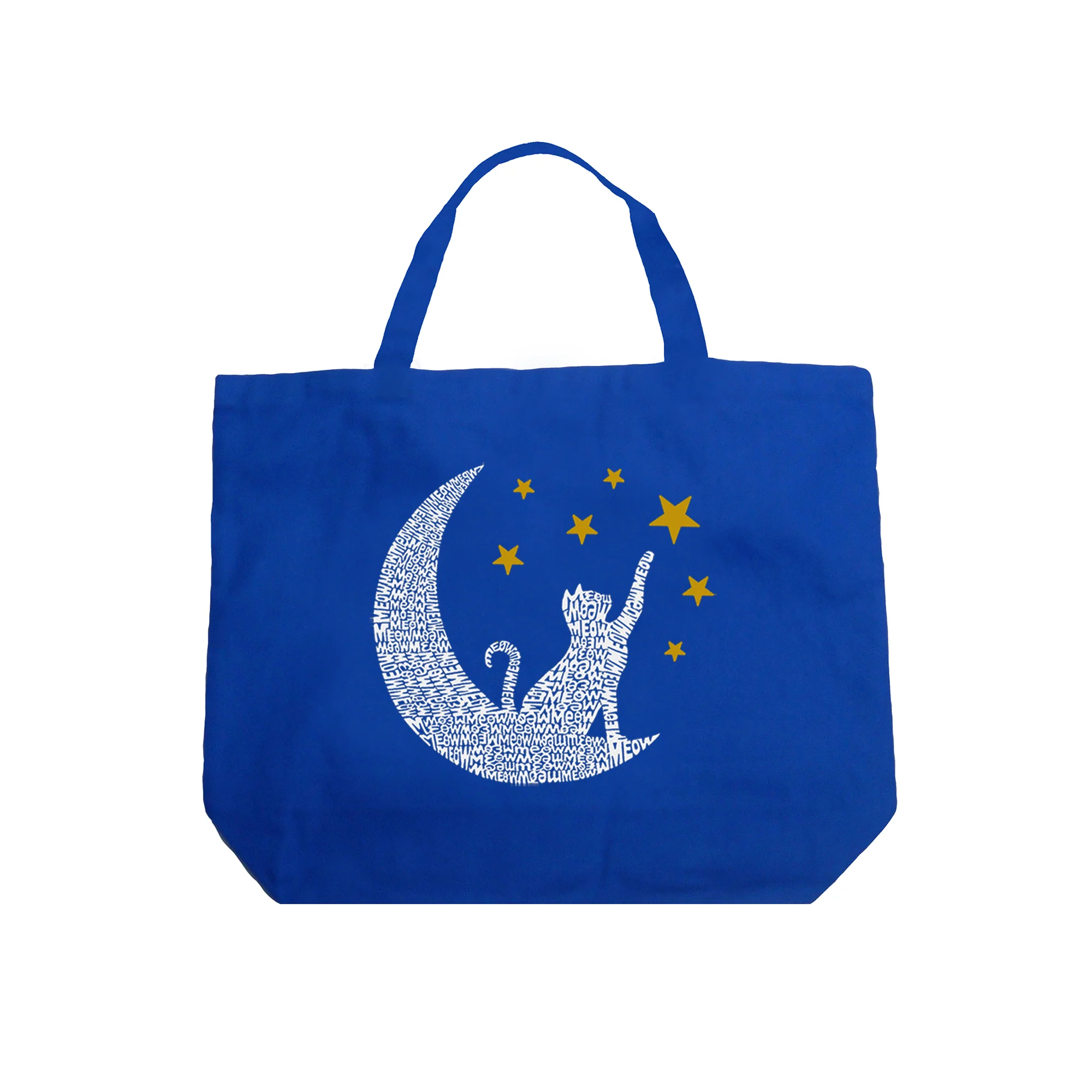 Cat Moon - Large Word Art Tote Bag - Image 4
