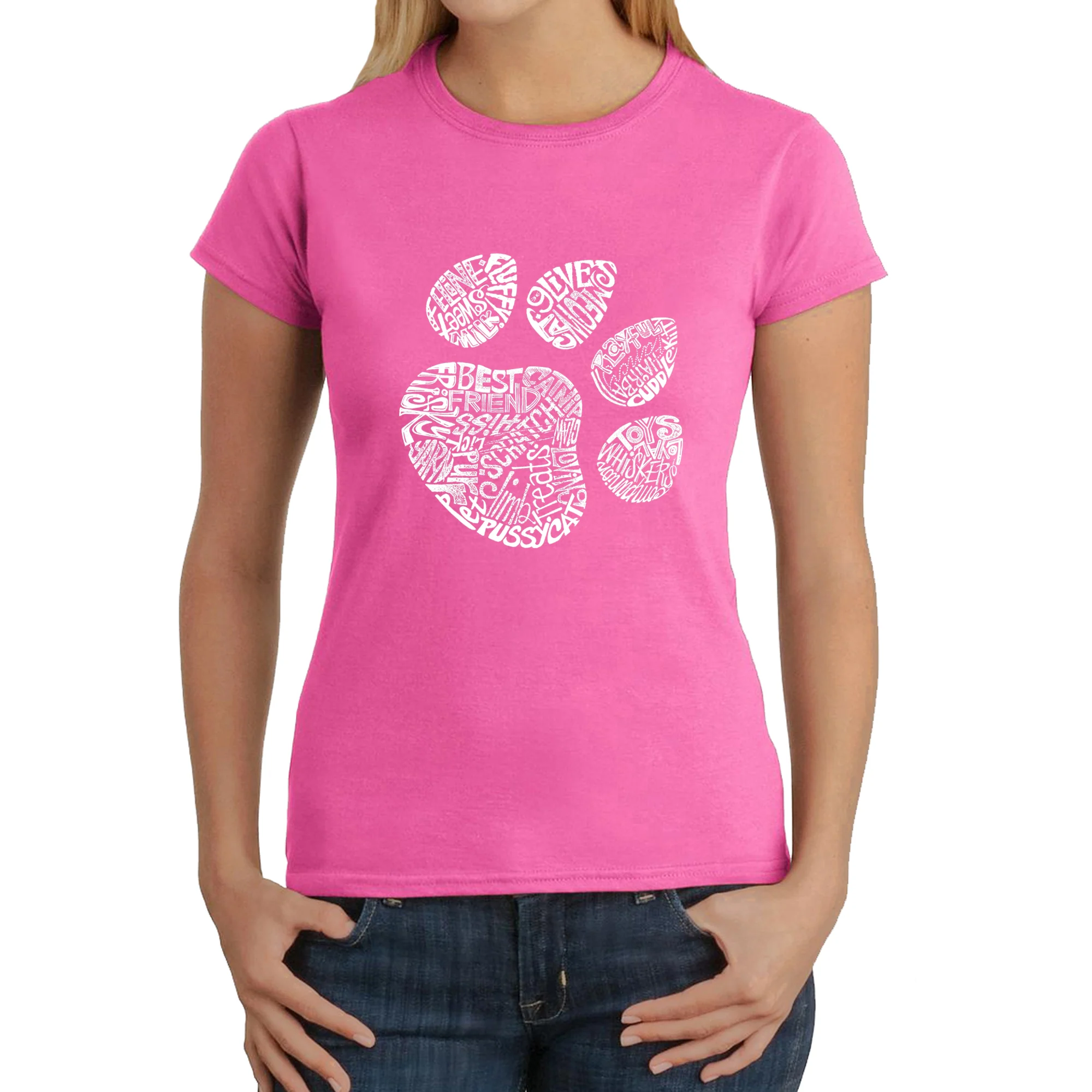 Cat Paw - Women's Word Art T-Shirt - Image 3