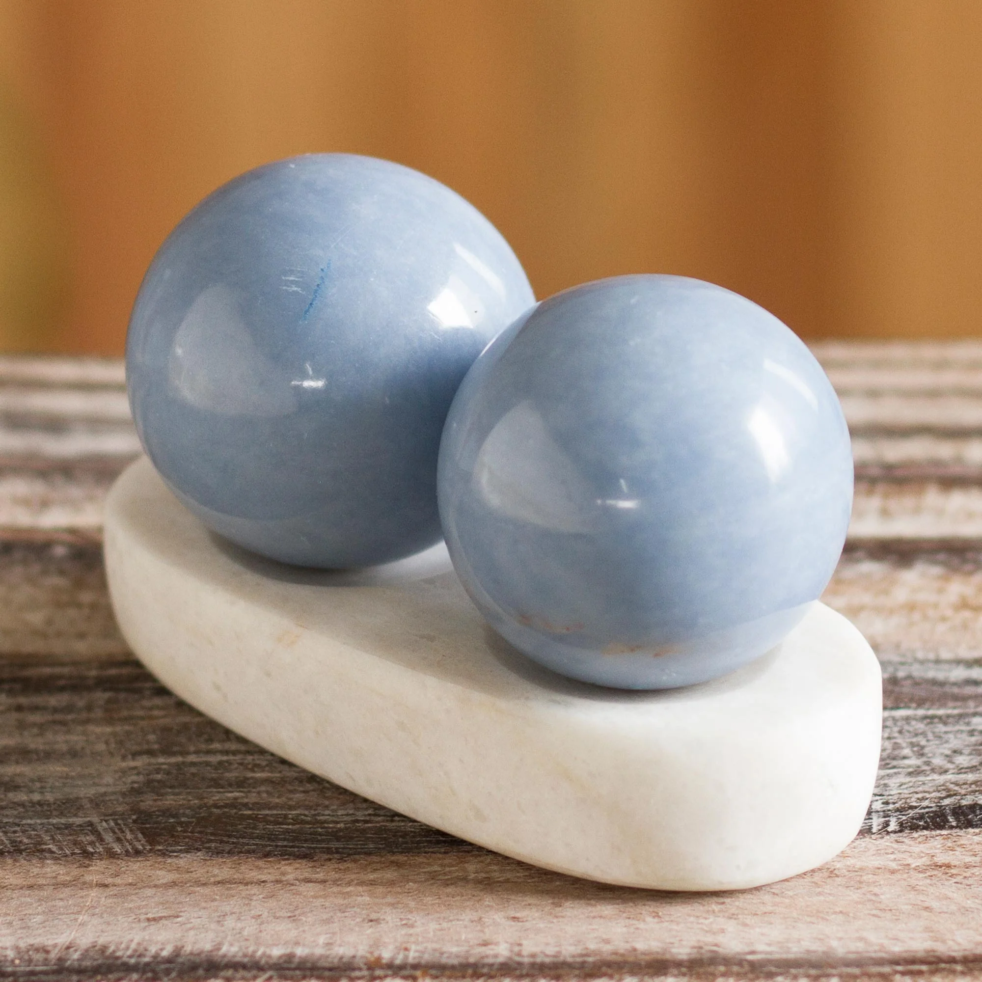 Celestial Peace Set of 2 Celestite Spheres - Image 3