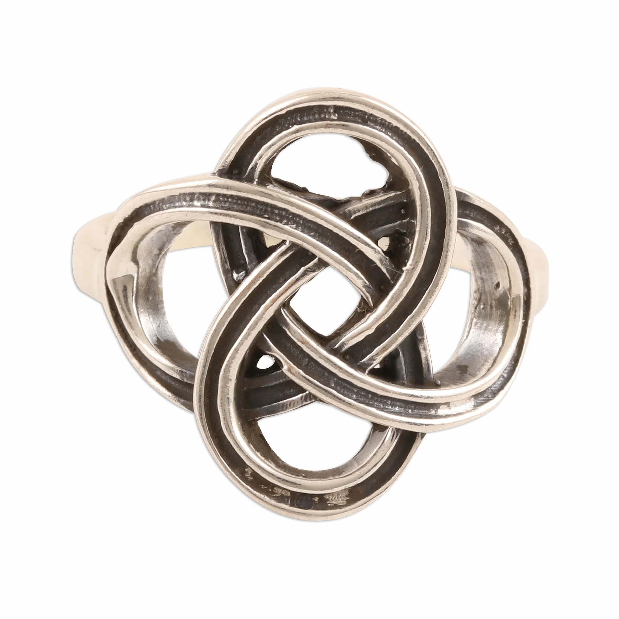 Celtic Connection Celtic Sterling Silver Band Ring Crafted in India - Image 2