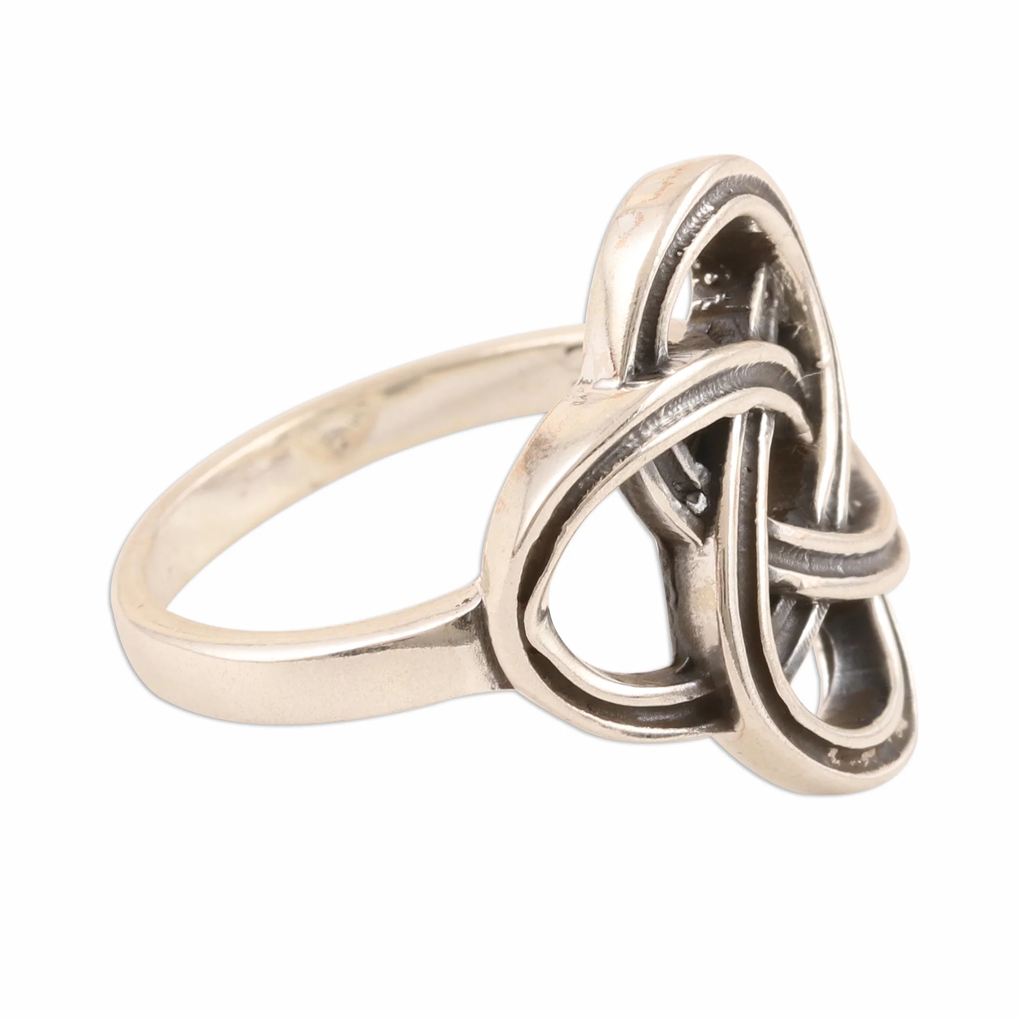 Celtic Connection Celtic Sterling Silver Band Ring Crafted in India - Image 4