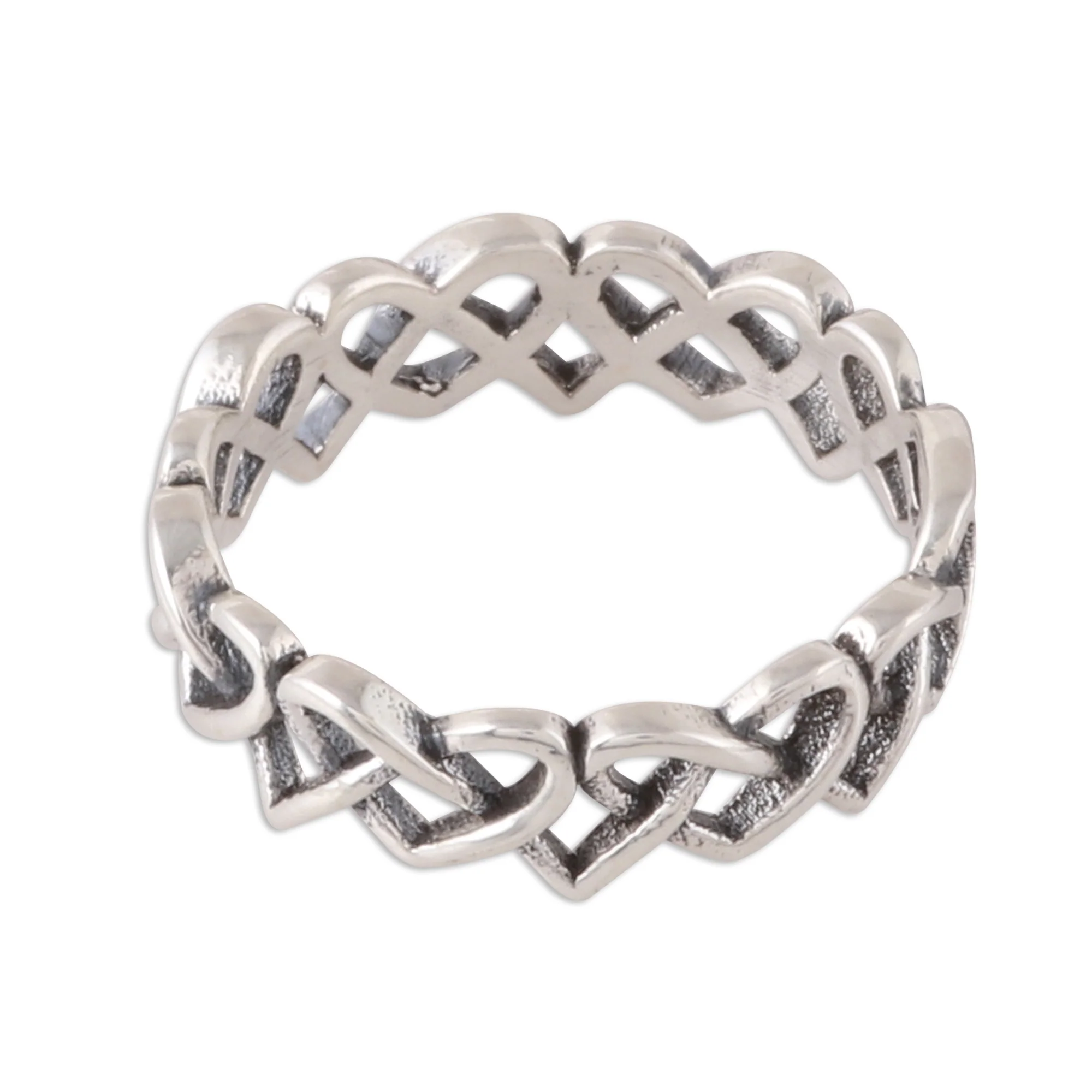 Celtic Hearts Celtic Heart Sterling Silver Band Ring from India - Image 2