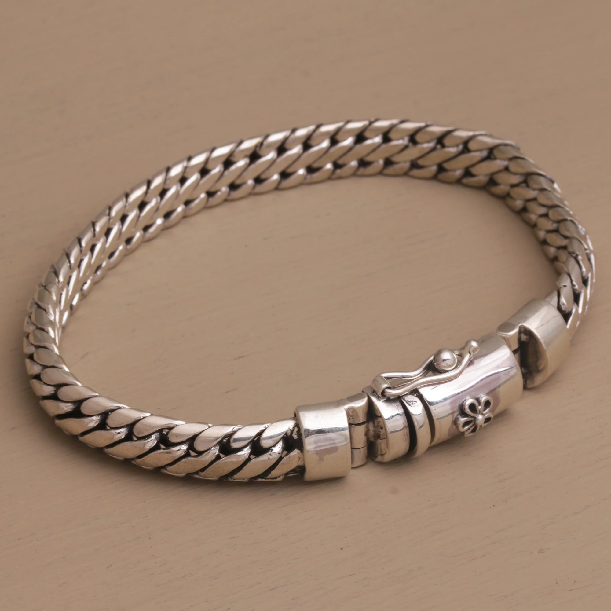 Chain of Power Chain Bracelet Crafted of Sterling Silver from Bali - Image 4