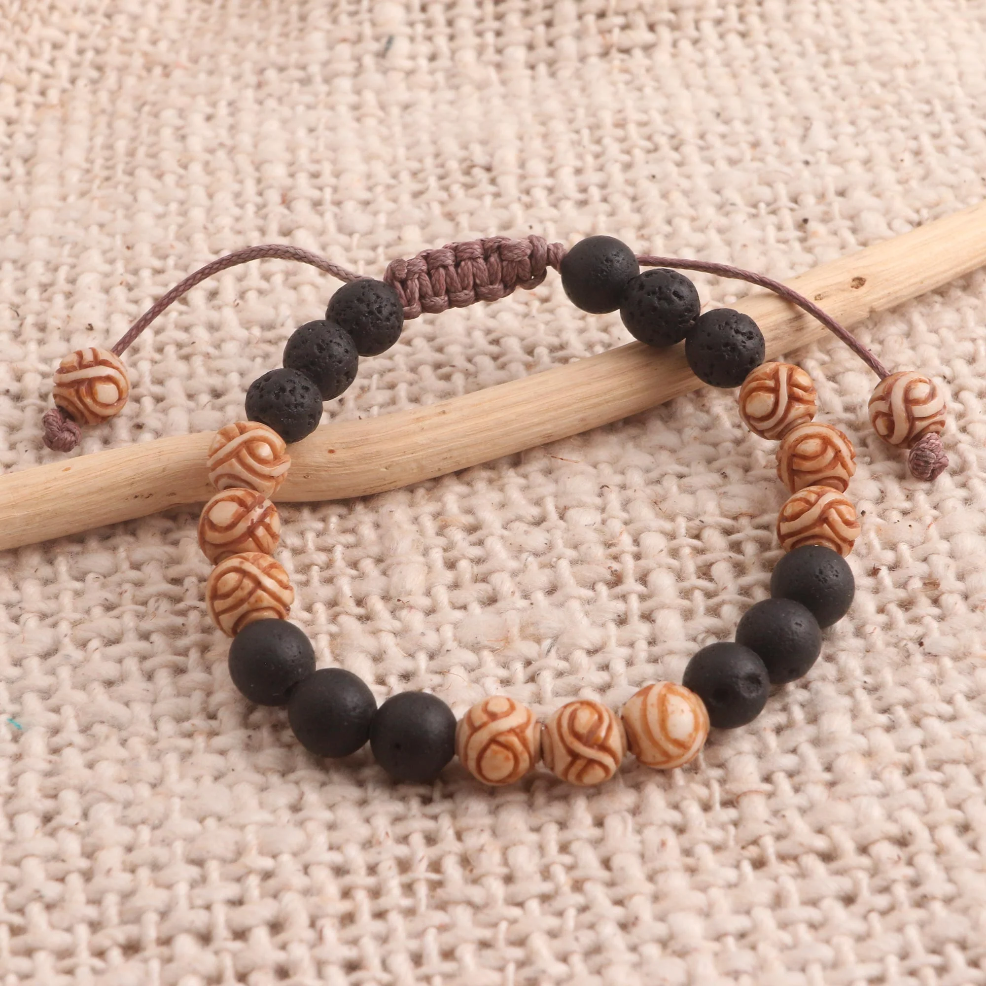 Chakra Unity Balinese Chakra Lava Stone Beaded Unity Bracelet - Image 4