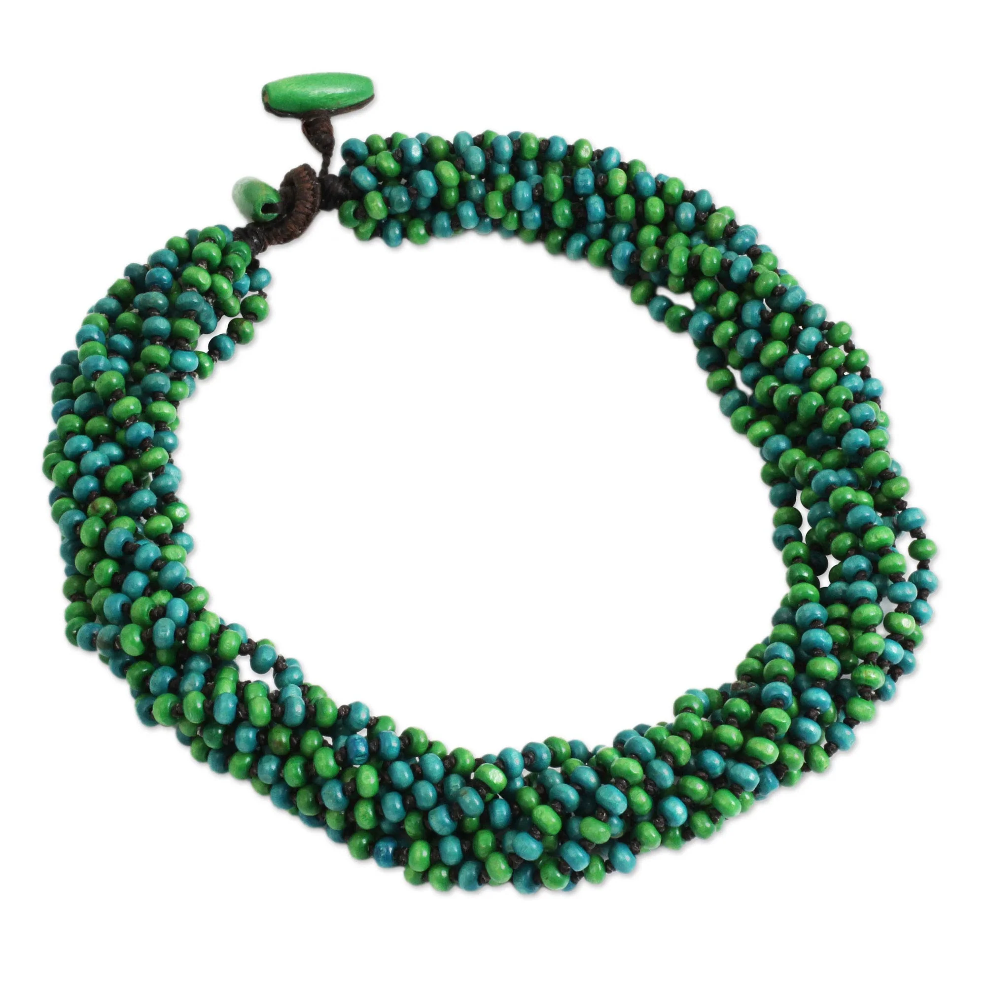 Chao Phraya Belle Wood Bead Torsade Necklace - Image 3