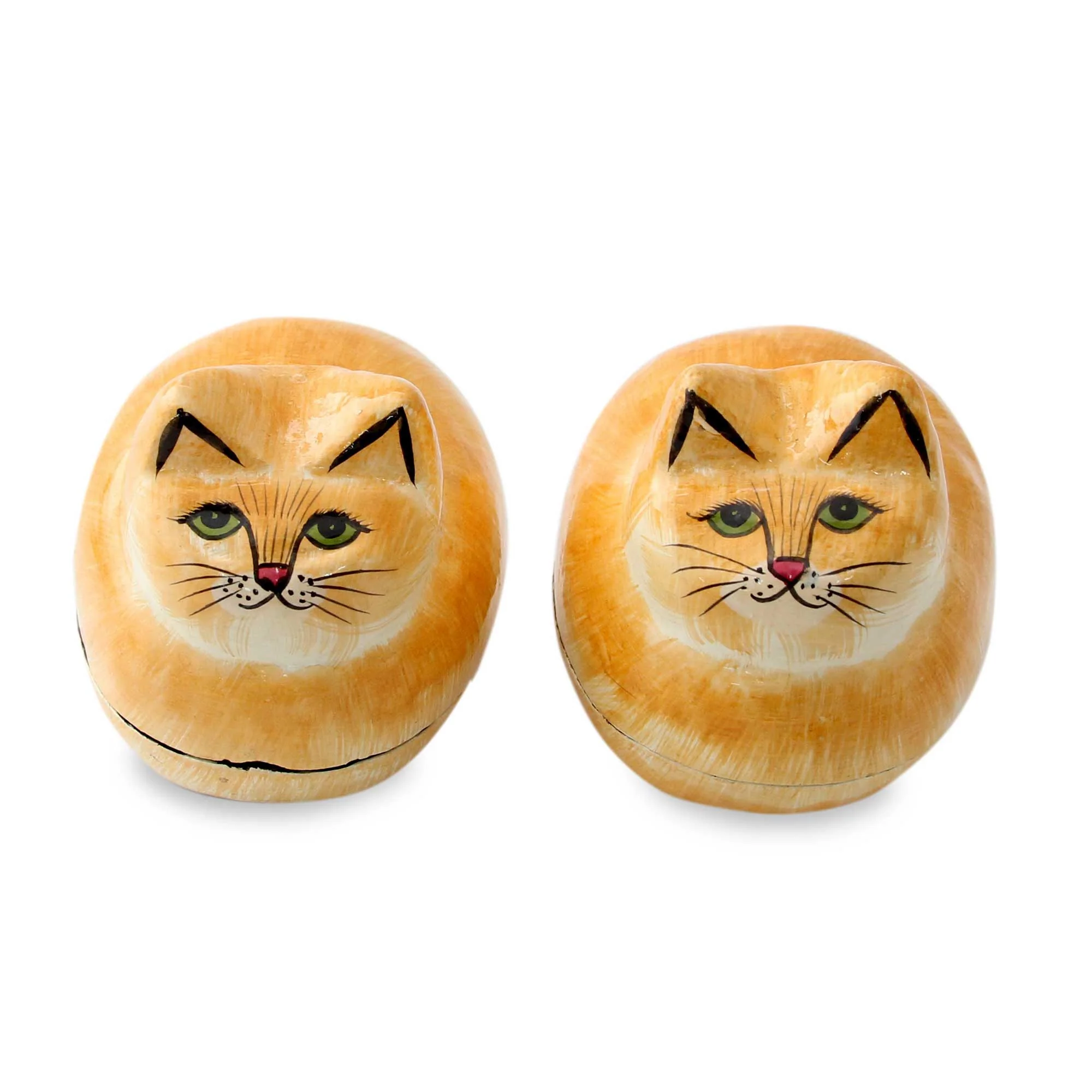 Charismatic Cats Artisan Crafted Decorative Papier Mache Cat Boxes - Image 2