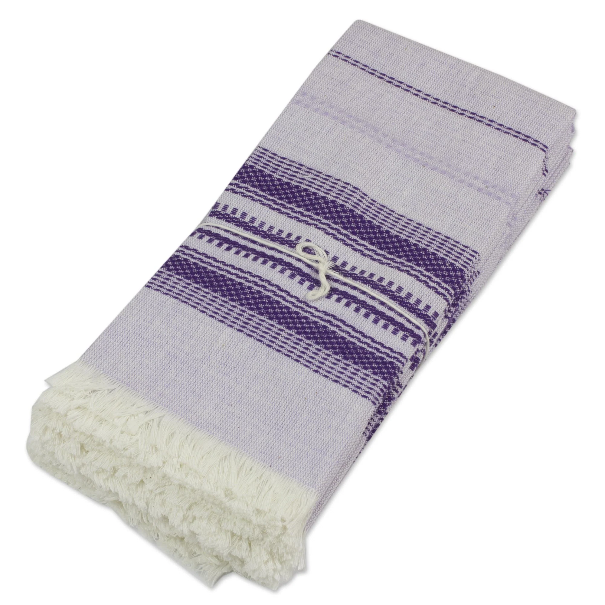 Cheerful Kitchen in Purple Purple Striped 100% Cotton Napkins (Set of 6) - Image 2