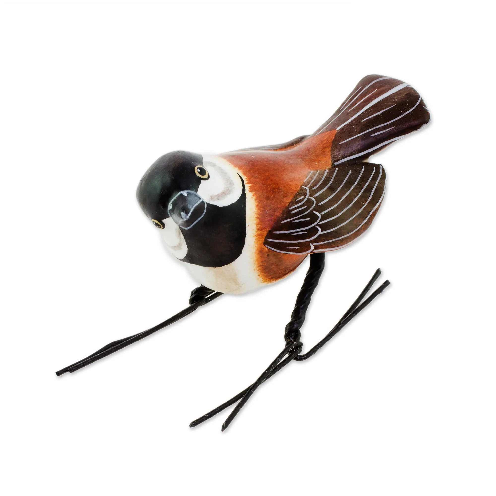 Chestnut-Backed Chickadee Ceramic Figurine of a Chestnut-Backed Chickadee Bird - Image 2