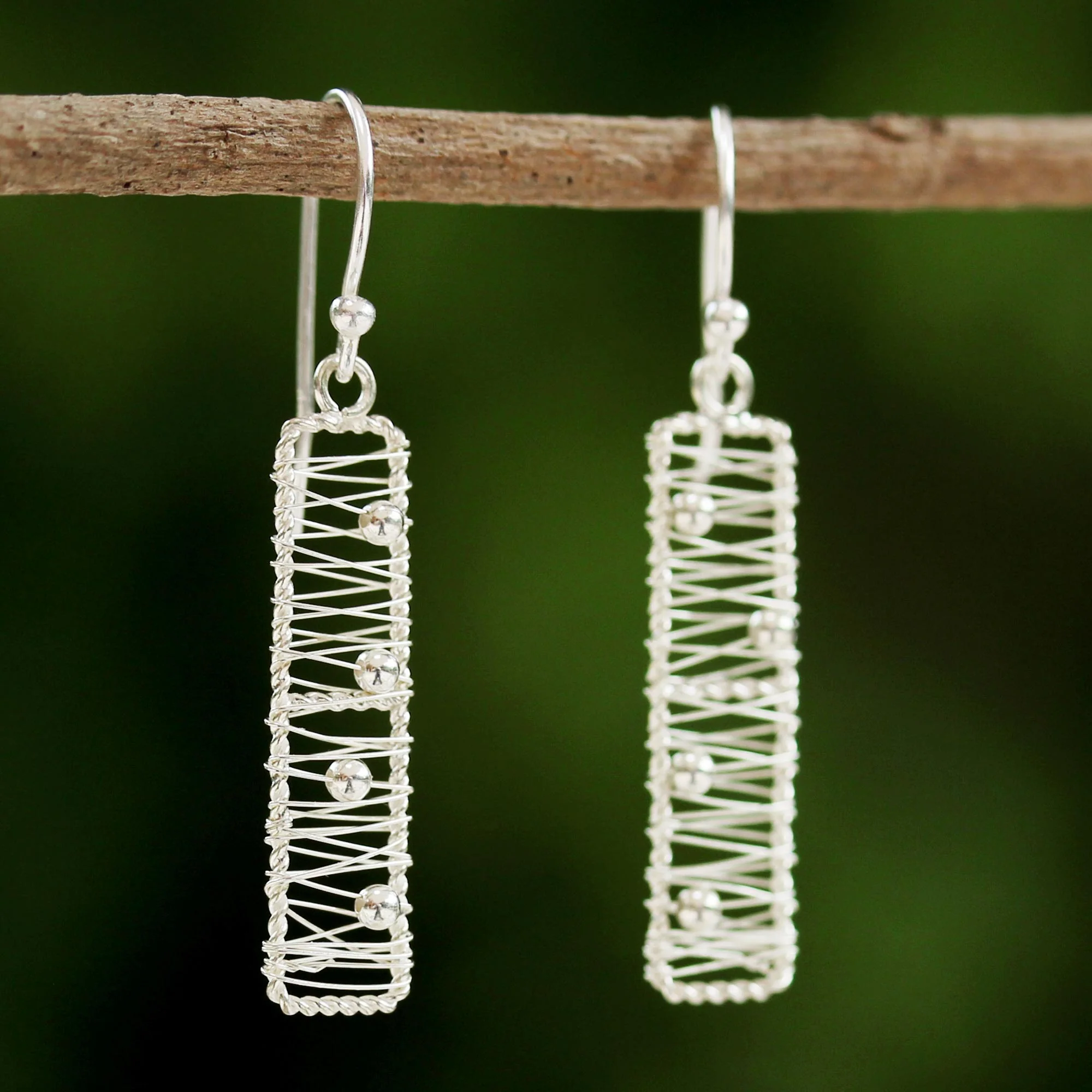 Chiang Mai River Silver Dangle Earrings - Image 3