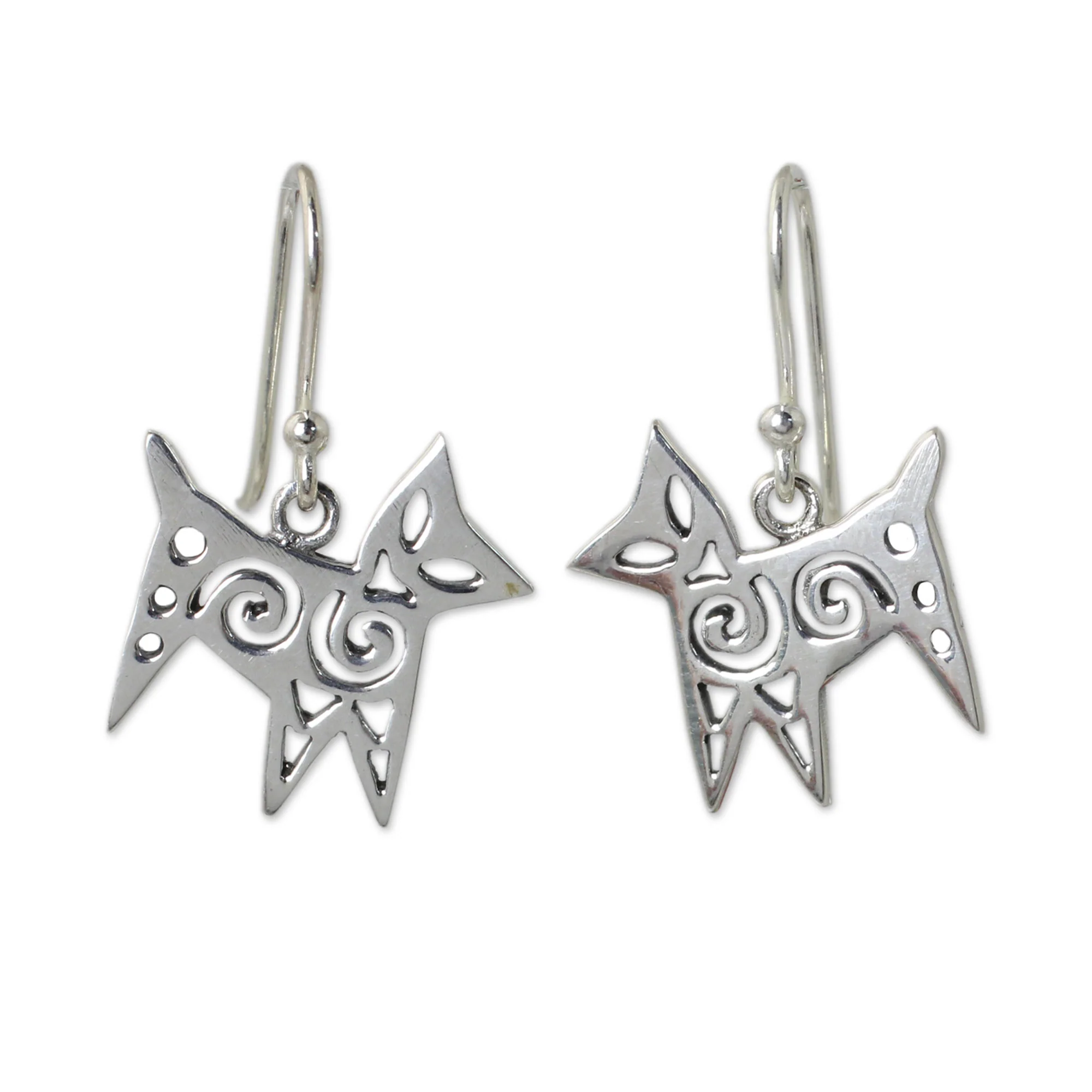 Chic Cat Sterling Silver Dangle Earrings - Image 2