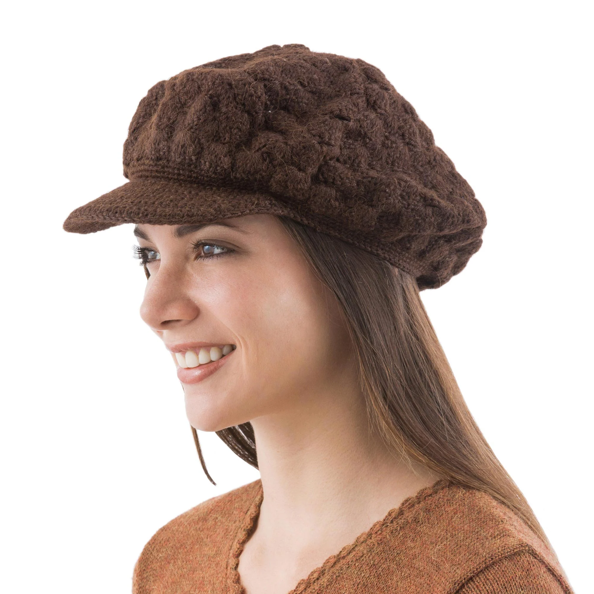 Chocolate Cap 100% alpaca hat - Image 3