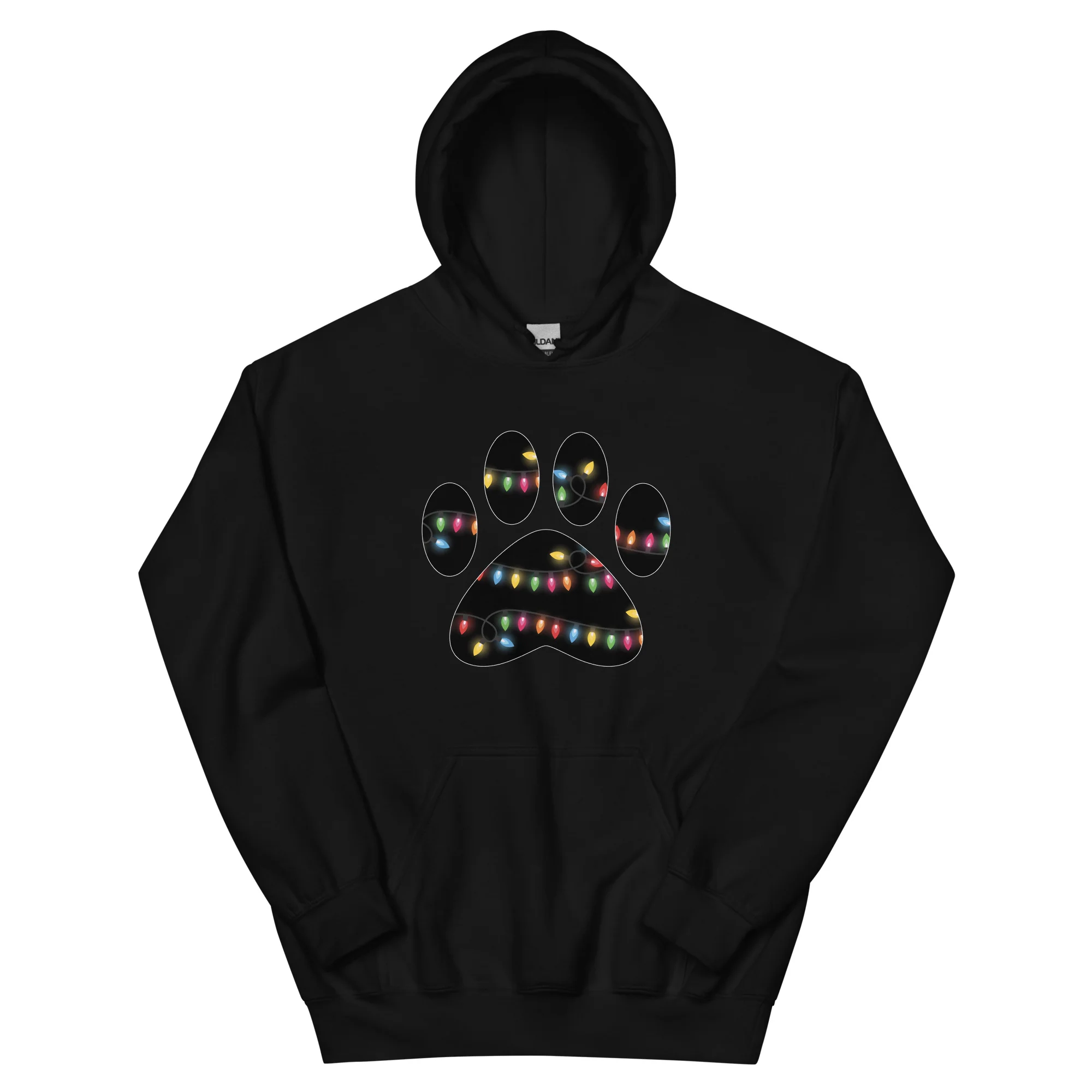 Christmas Lights Paw Print Hoodie - Image 4