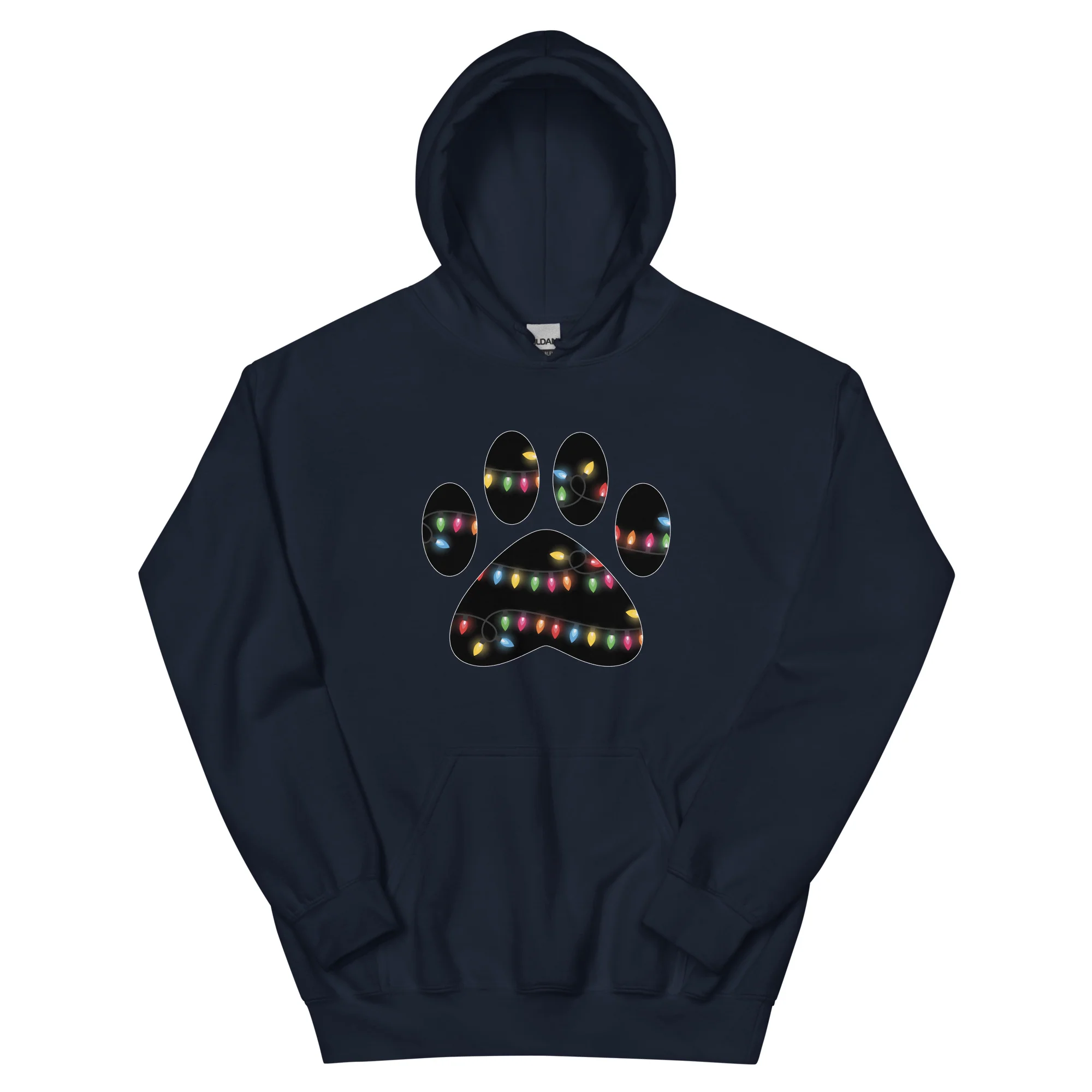 Christmas Lights Paw Print Hoodie - Image 5