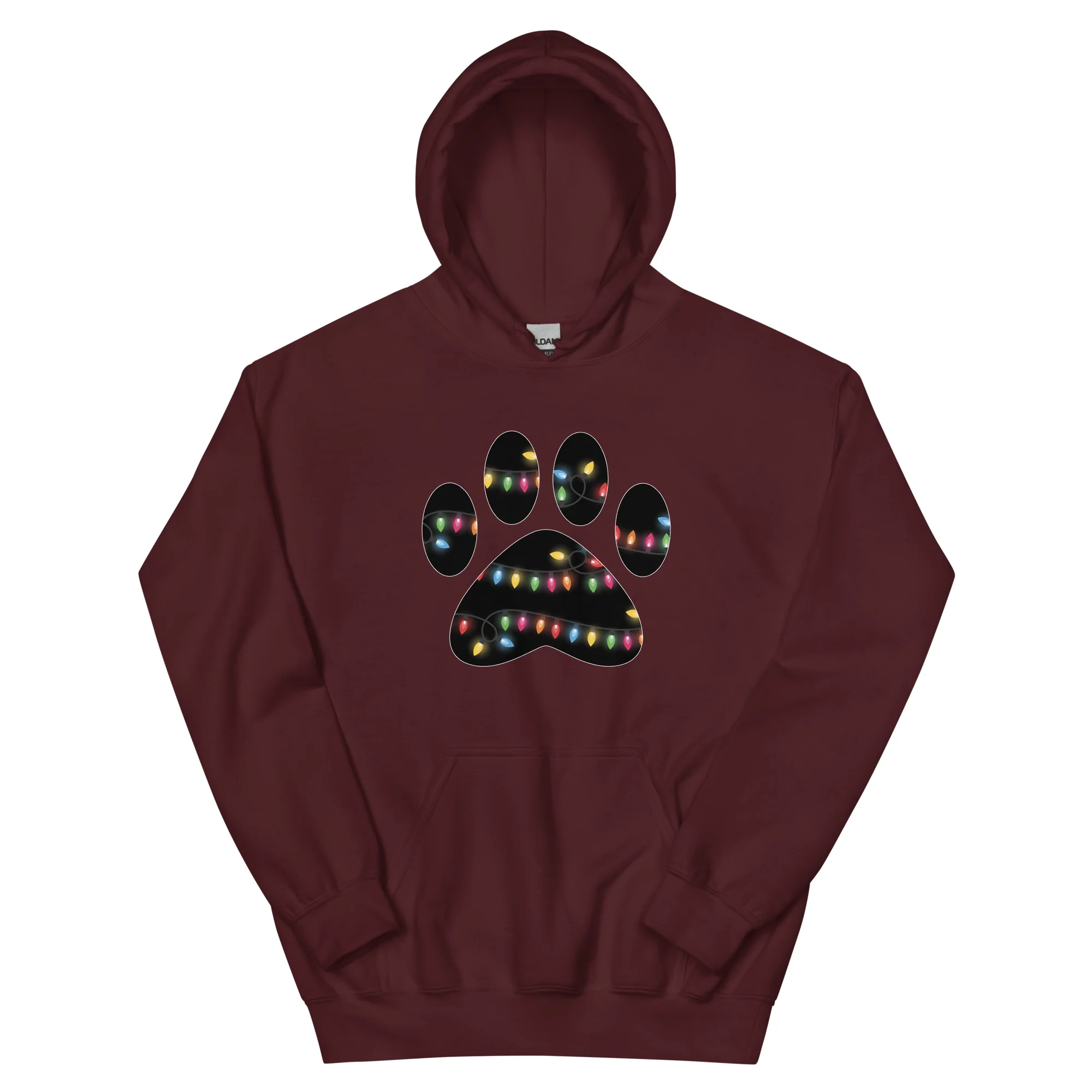 Christmas Lights Paw Print Hoodie - Image 6