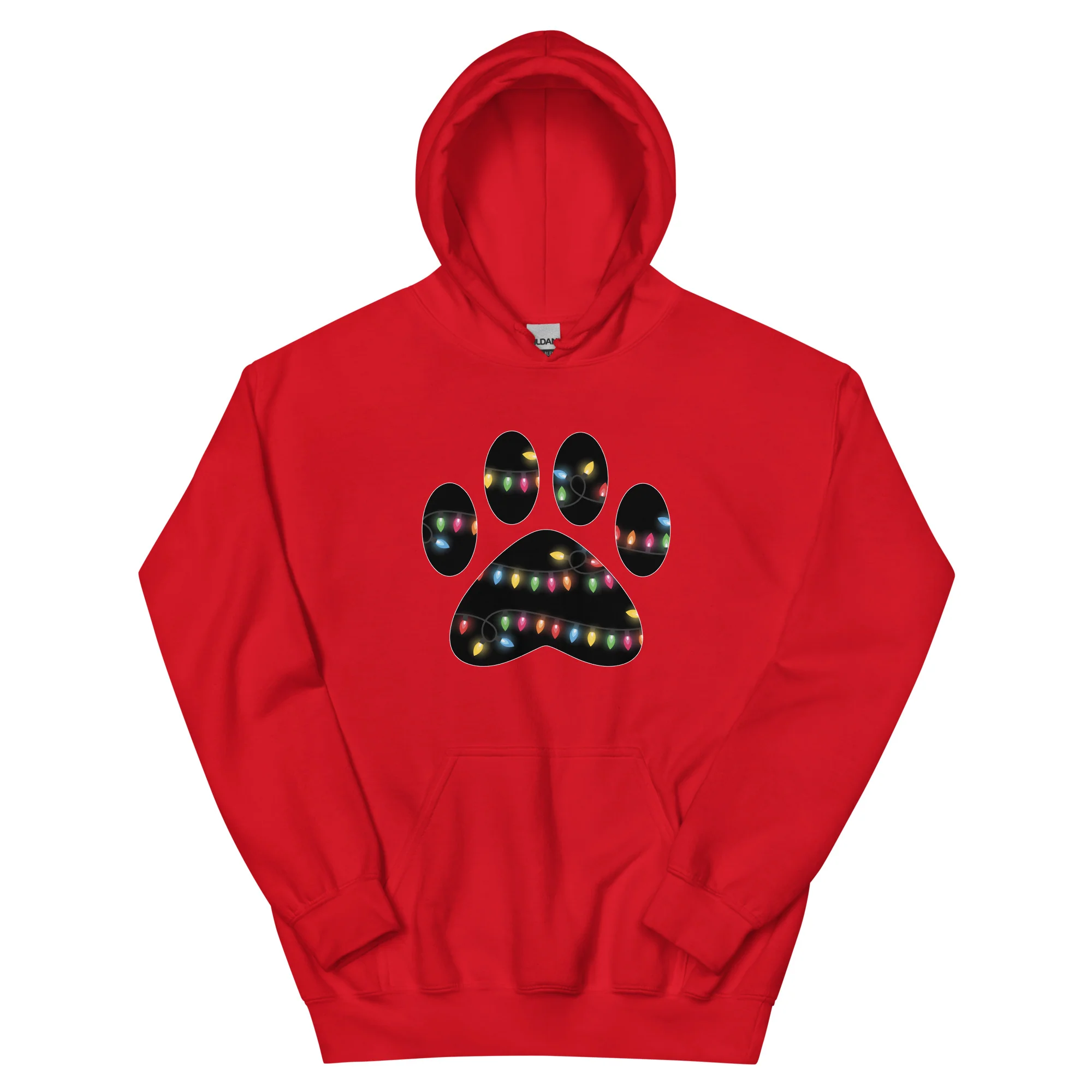 Christmas Lights Paw Print Hoodie - Image 7