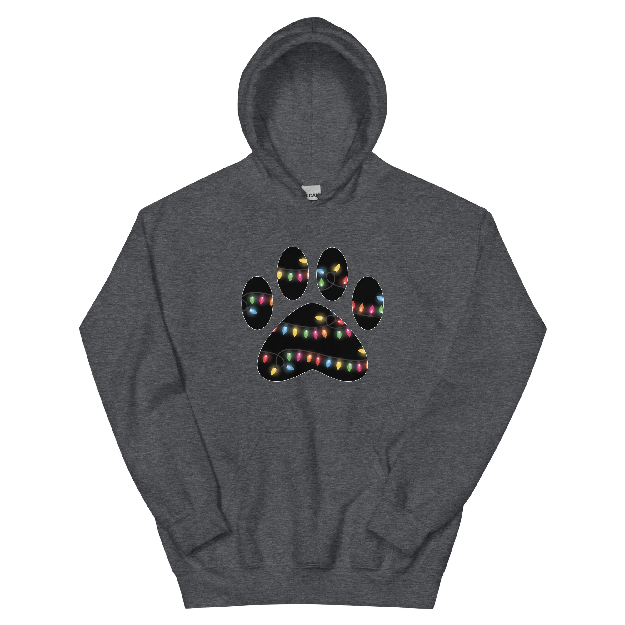 Christmas Lights Paw Print Hoodie - Image 8