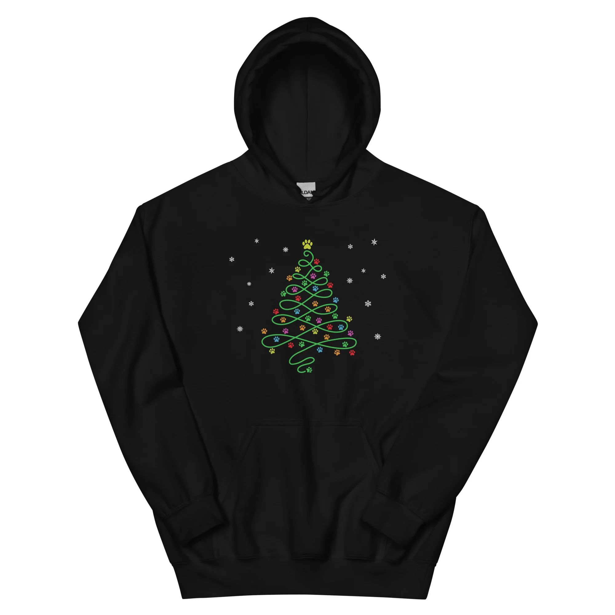 Christmas Paws Swirly Tree Hoodie - Image 3