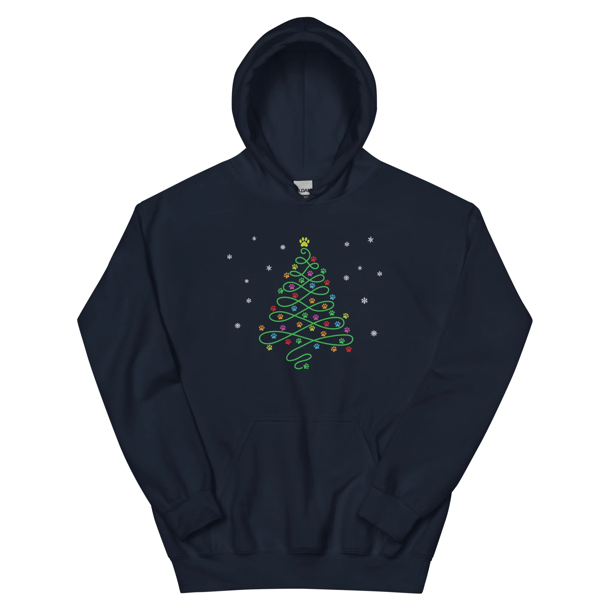 Christmas Paws Swirly Tree Hoodie - Image 4