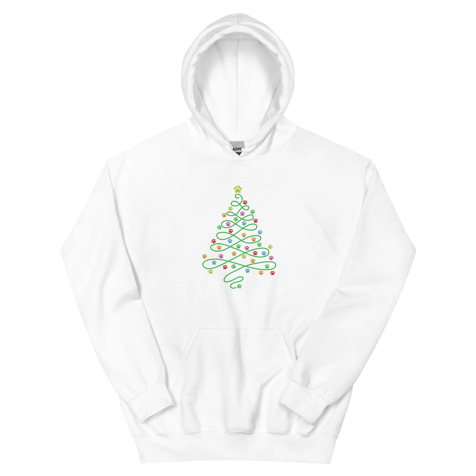 Christmas Paws Swirly Tree Hoodie - Image 8