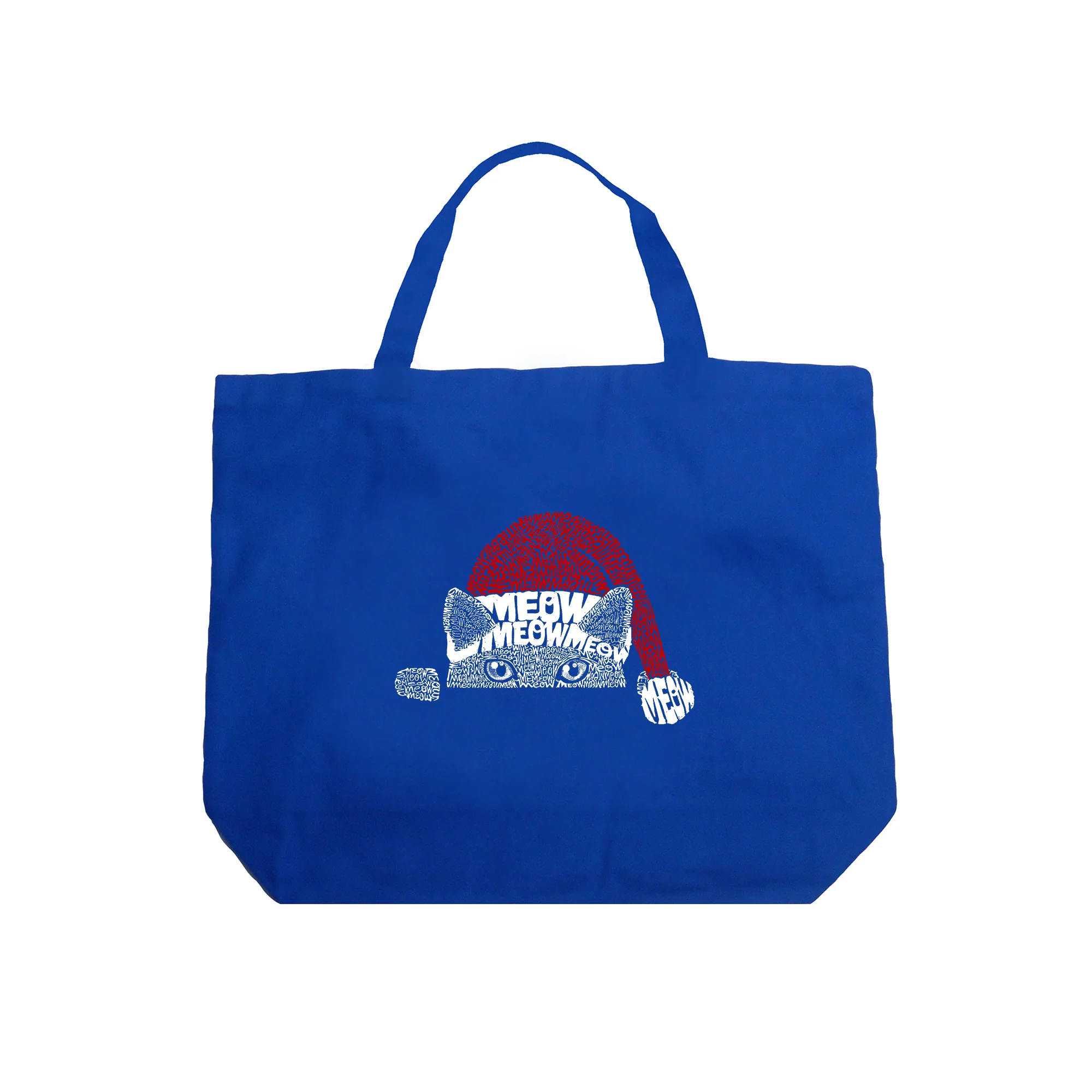 Christmas Peeking Cat - Large Word Art Tote Bag - Image 4