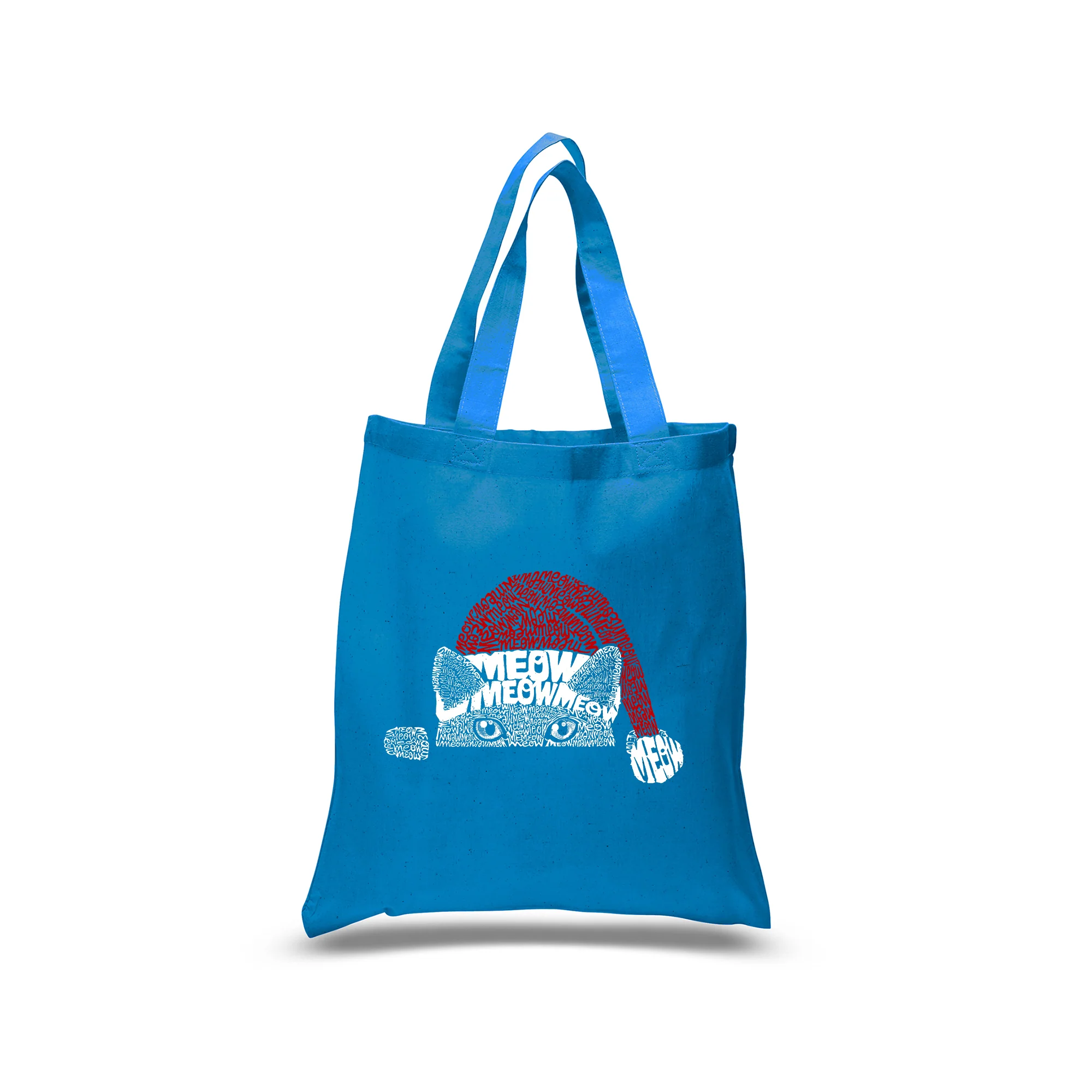 Christmas Peeking Cat - Small Word Art Tote Bag - Image 4