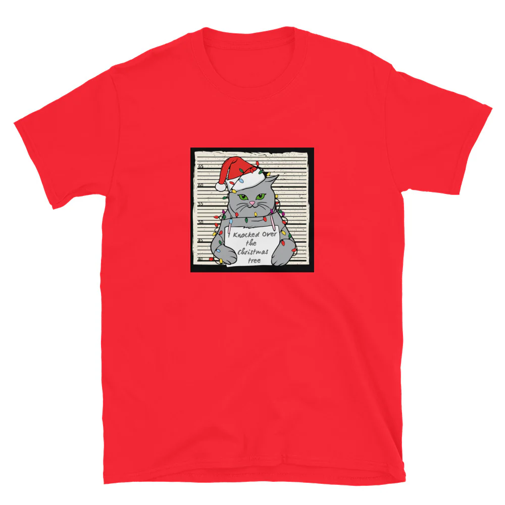 Christmas Shenanigans Cat T-Shirt - Image 4
