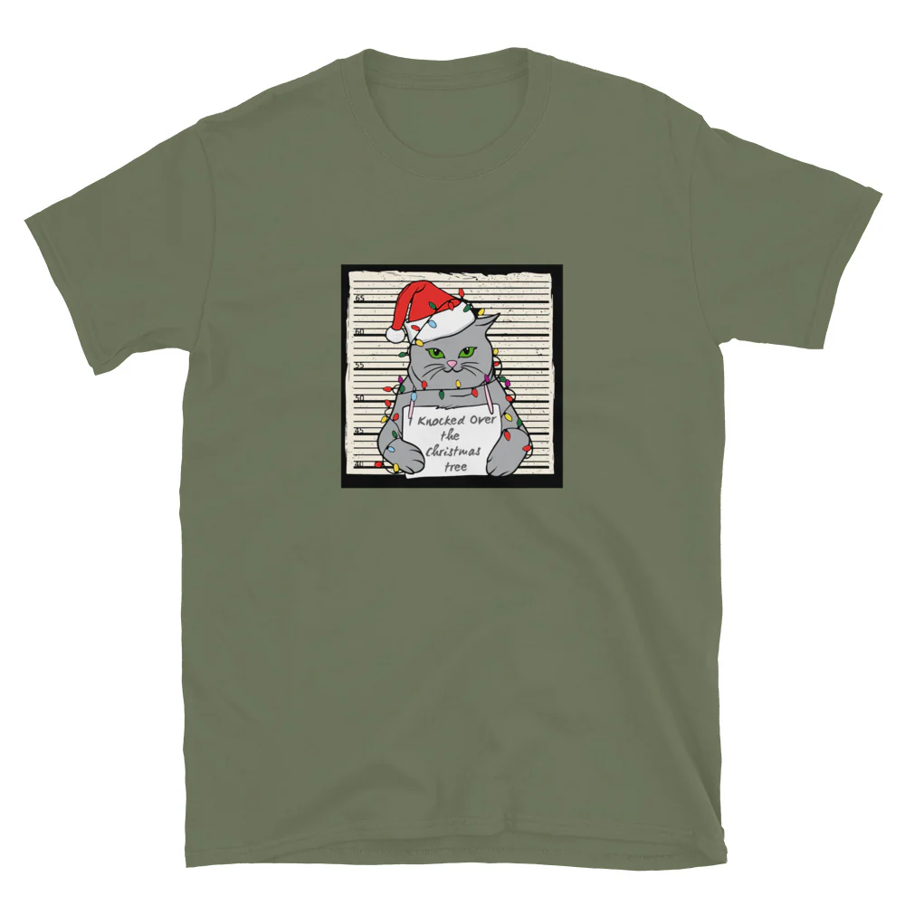 Christmas Shenanigans Cat T-Shirt - Image 6