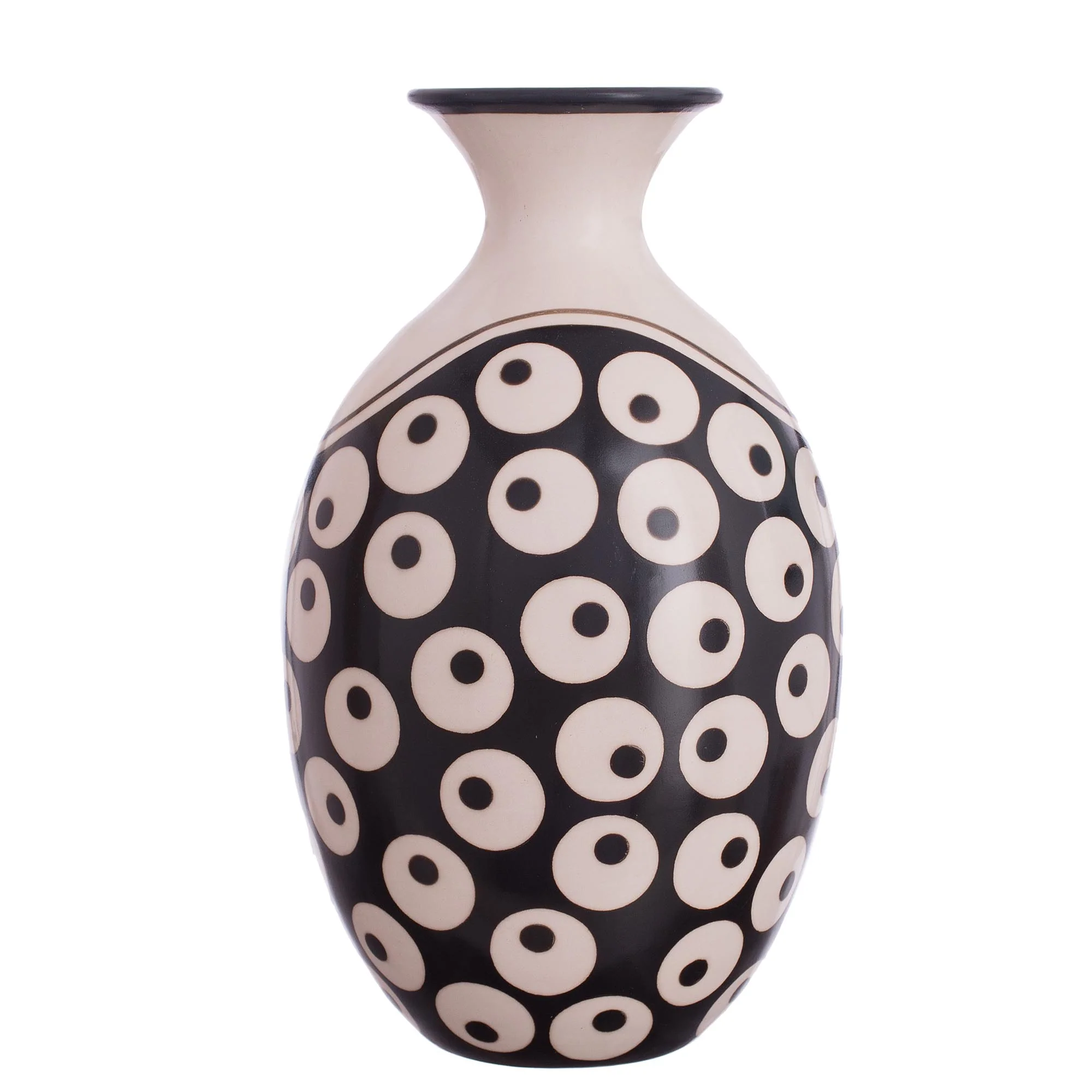 Chulucanas Mysticism Circle Motif Chulucanas Ceramic Decorative Vase from Peru - Image 2