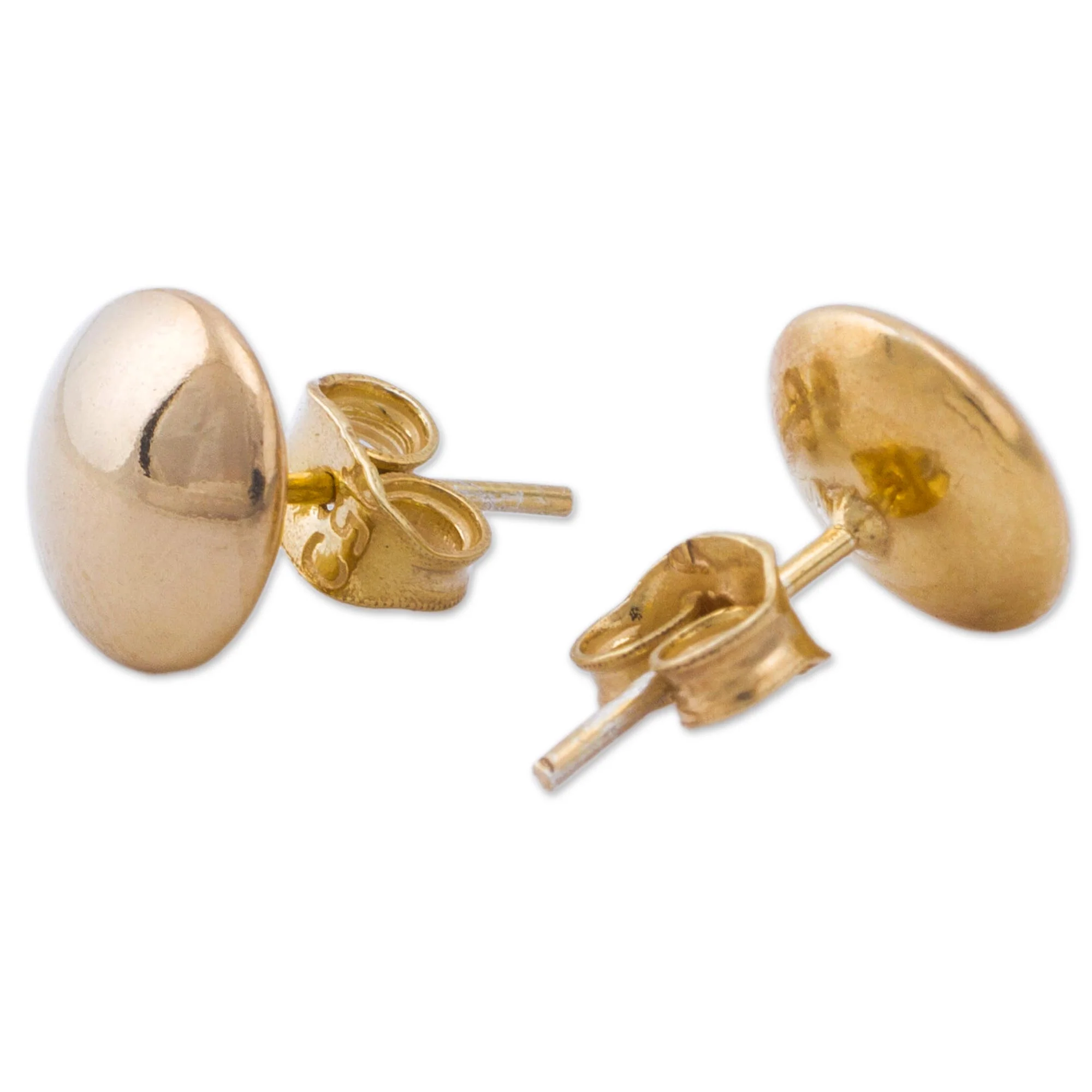 Circles of Paradise Gold Plated Silver Stud Earrings Circular from Peru - Image 5