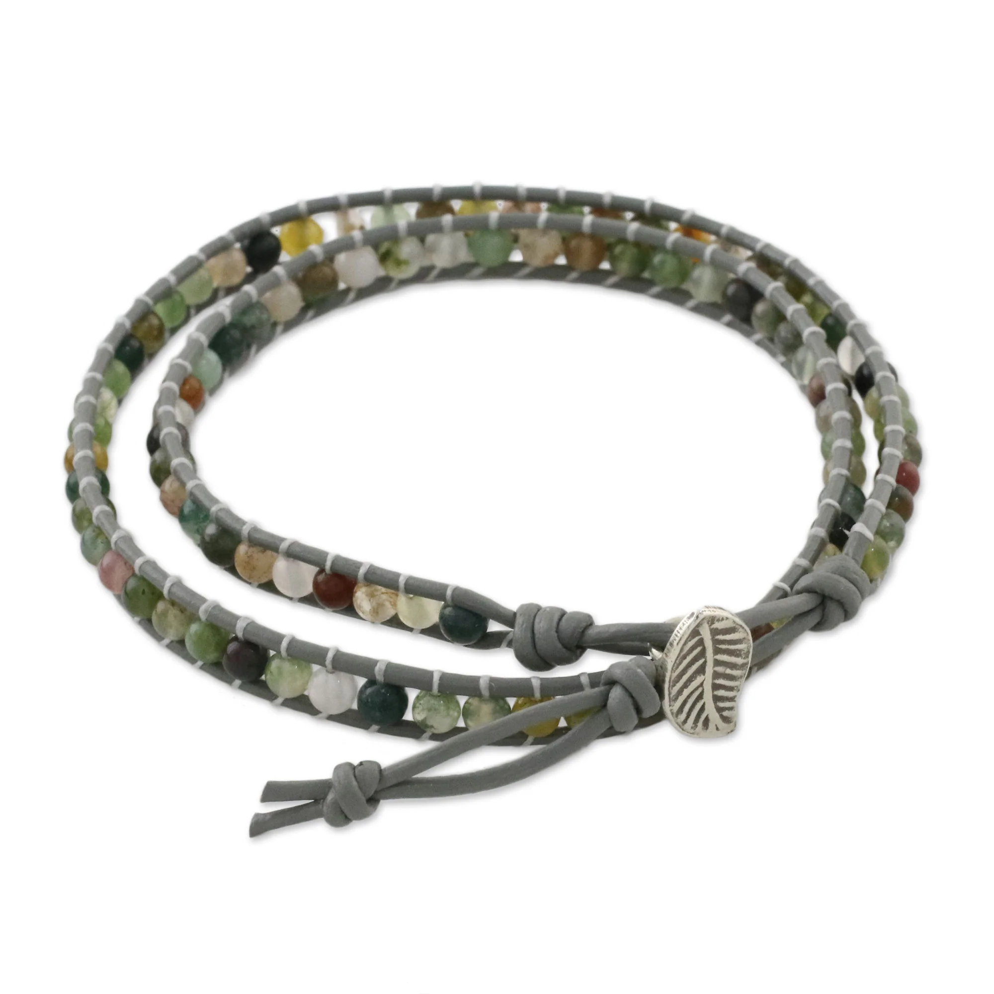 Cloud Dream Multi-Colored Cloud Dream Agate and Glass Beaded Bracelet - Image 5