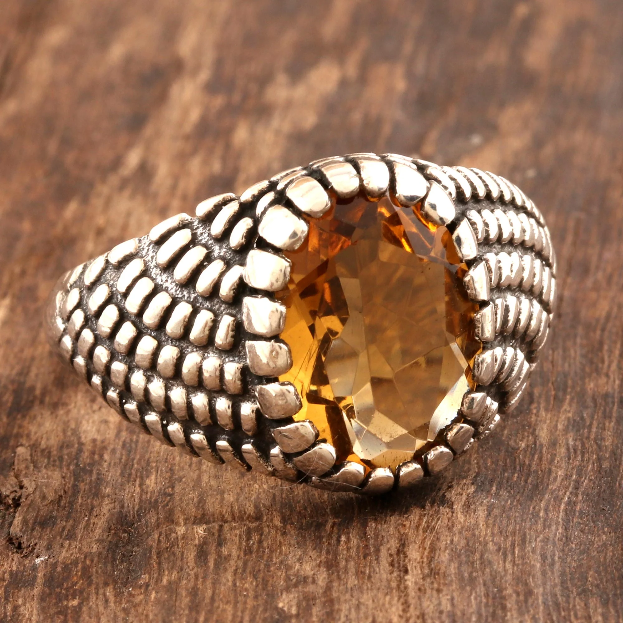 Cobbled Lane Five-Carat Citrine Ring for Men - Image 3
