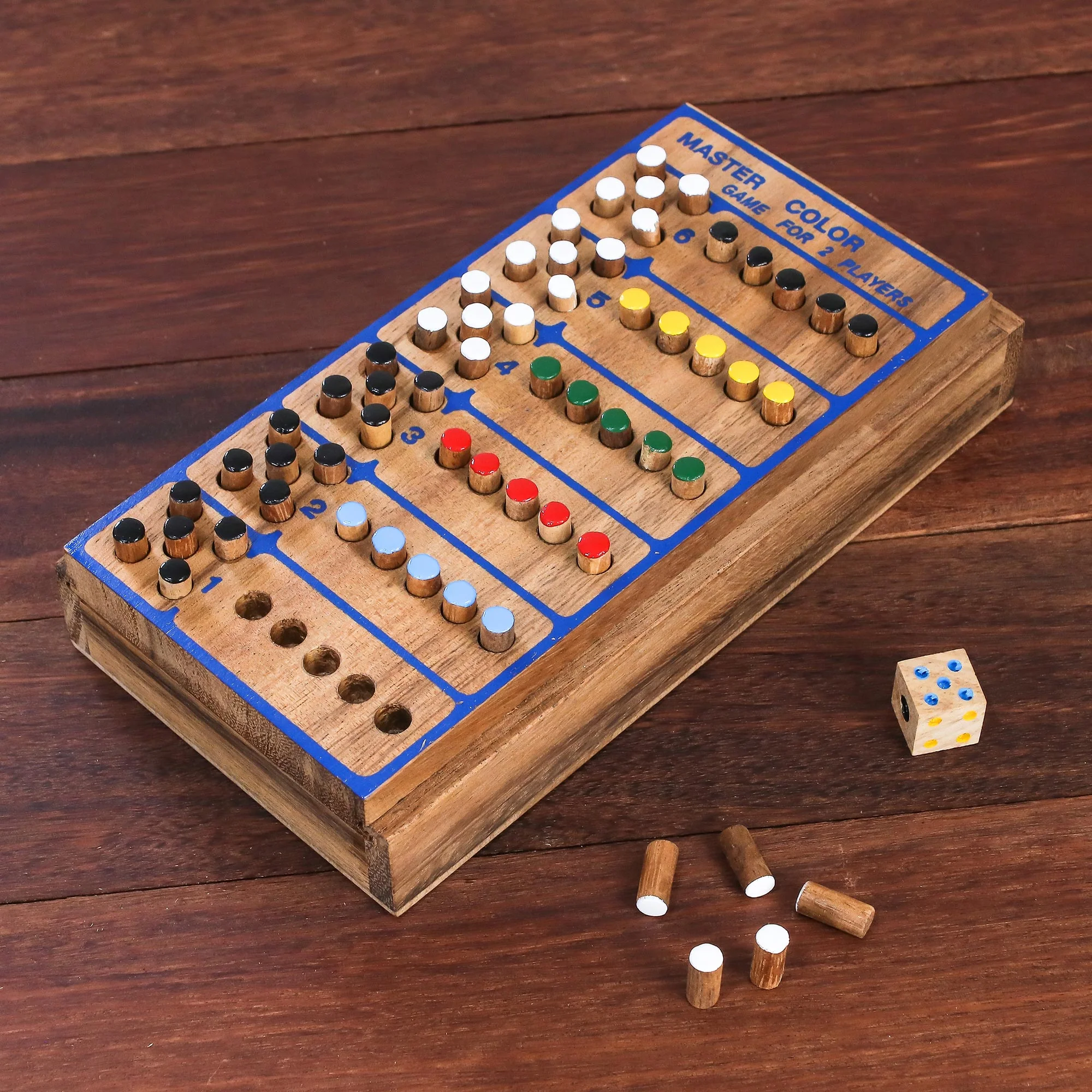 Code Breaker Hand Made Colorful Wood Peg Game from Thailand - Image 3
