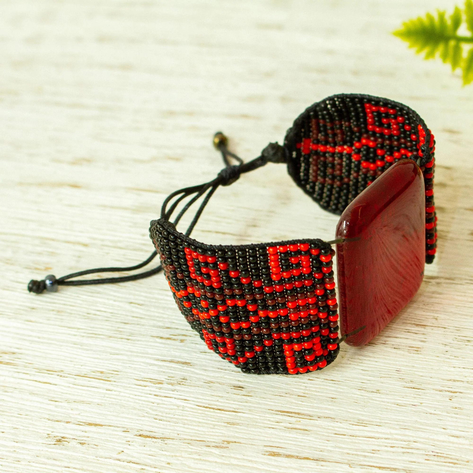 Codices in Red Red and Black Glass Bracelet - Image 3