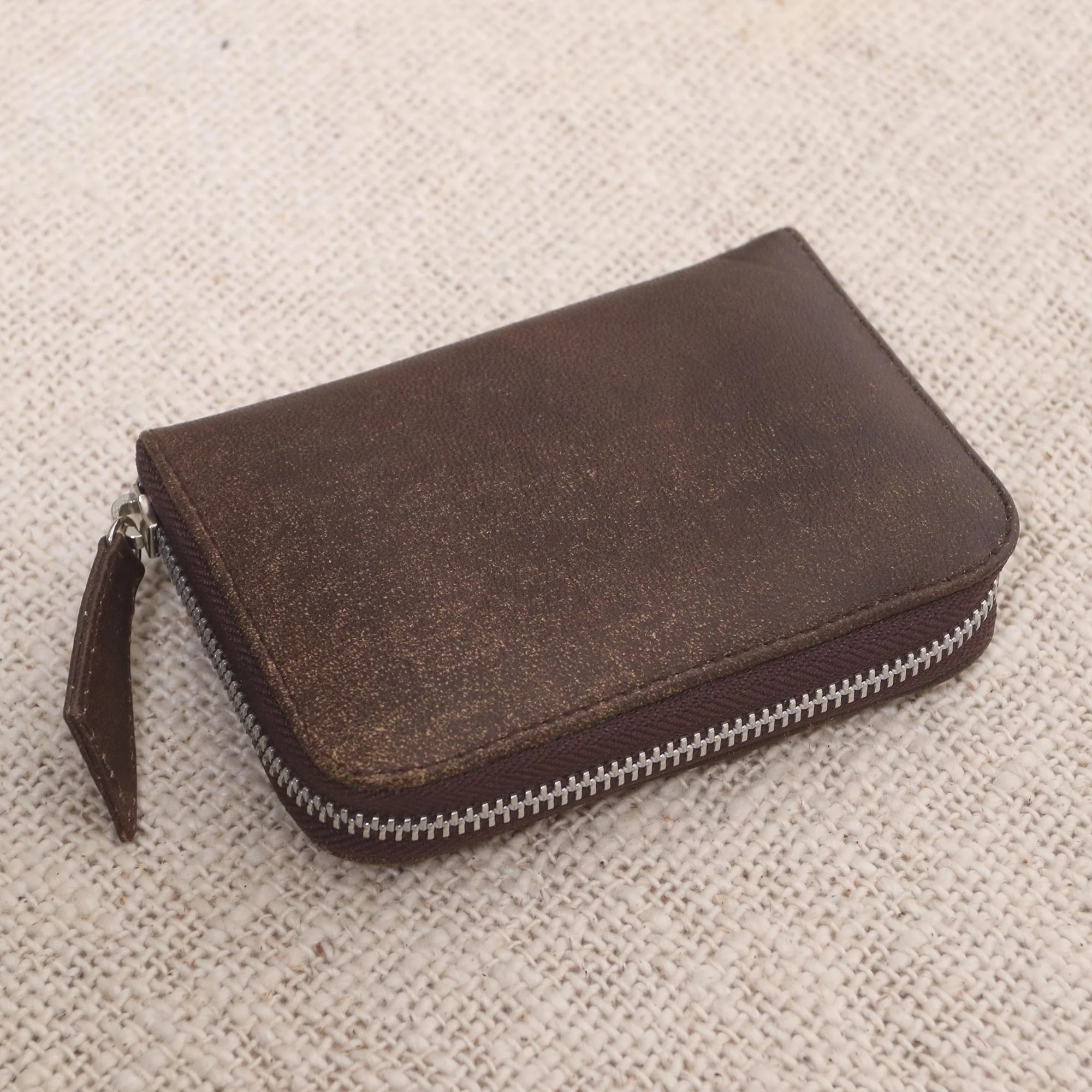 Coffee Simplicity Distressed Brown Leather Wallet from Bali - Image 4