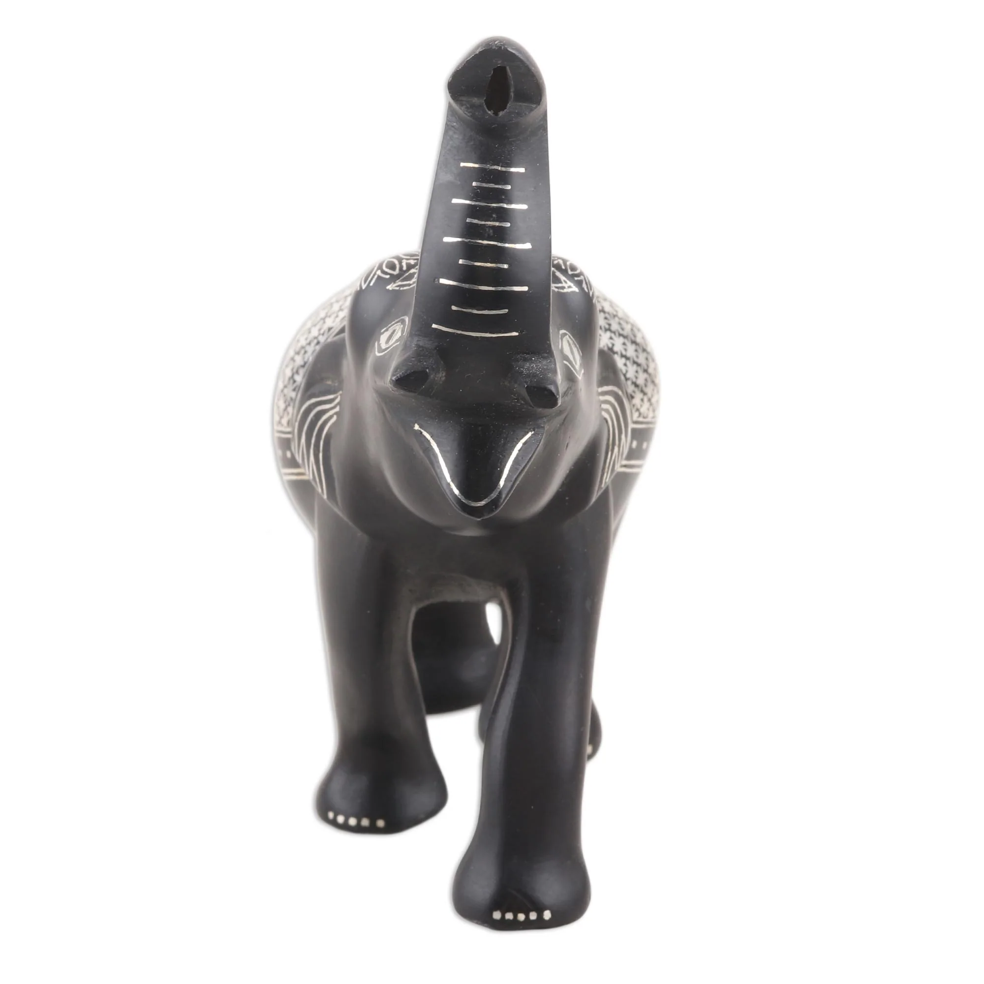 Colonel Elephant Traditional Indian Silver Inlay Bidriware Elephant Figurine - Image 5