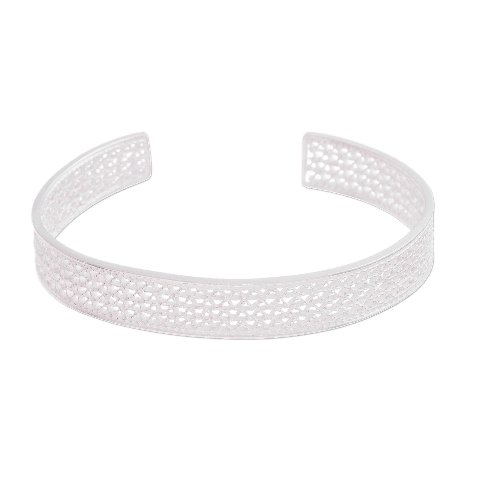 Colonial Shine Sterling Silver Filigree Cuff Bracelet from Peru - Image 2
