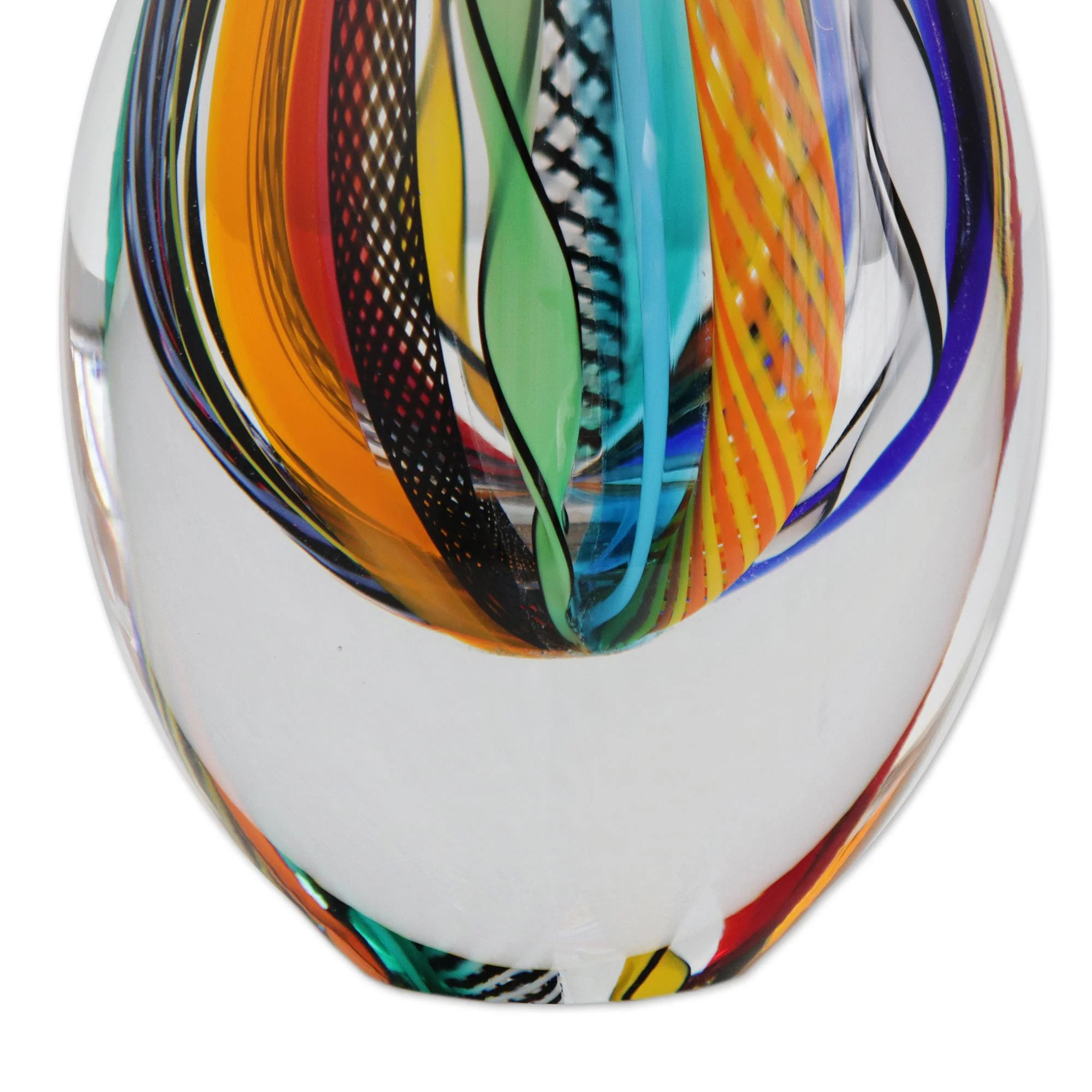 Color Cascade Murano-Style Art Glass Vase (11 Inch) - Image 5