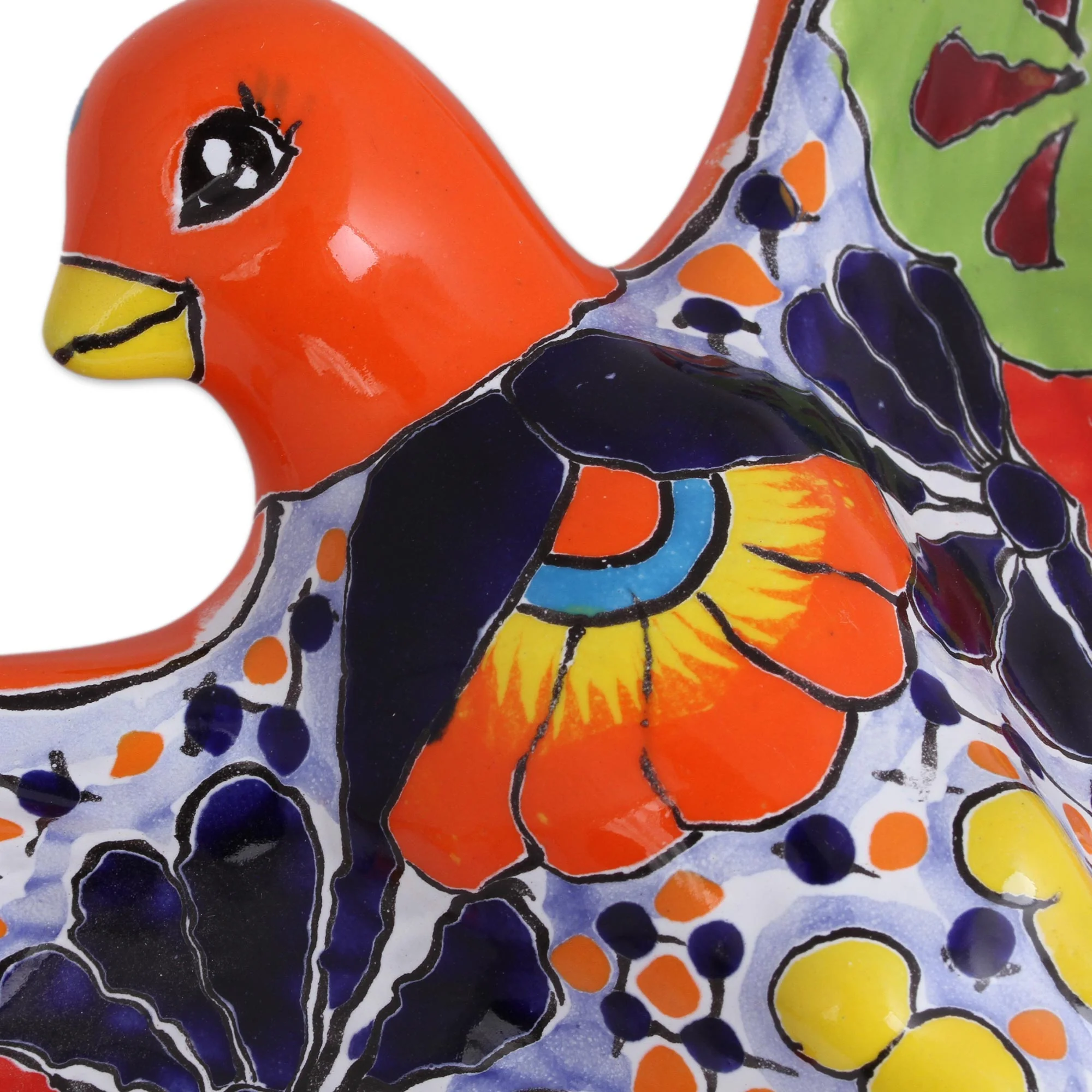 Colorful Dove Hand-Painted Ceramic Dove Wall Sculpture from Mexico - Image 4