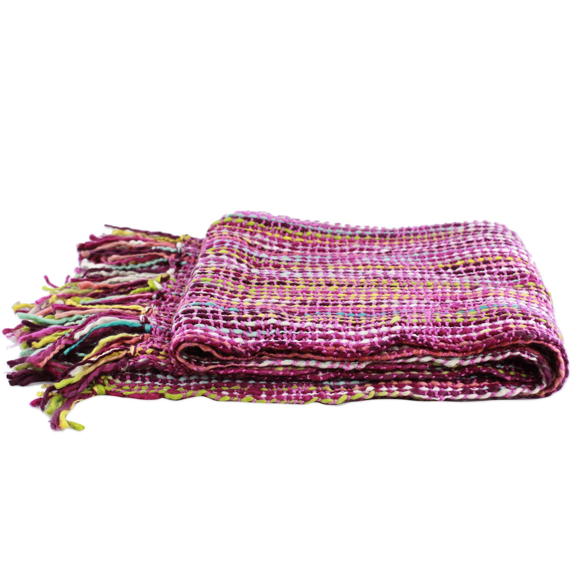 Colorful Rainbow Woven Throw Blanket - Image 4